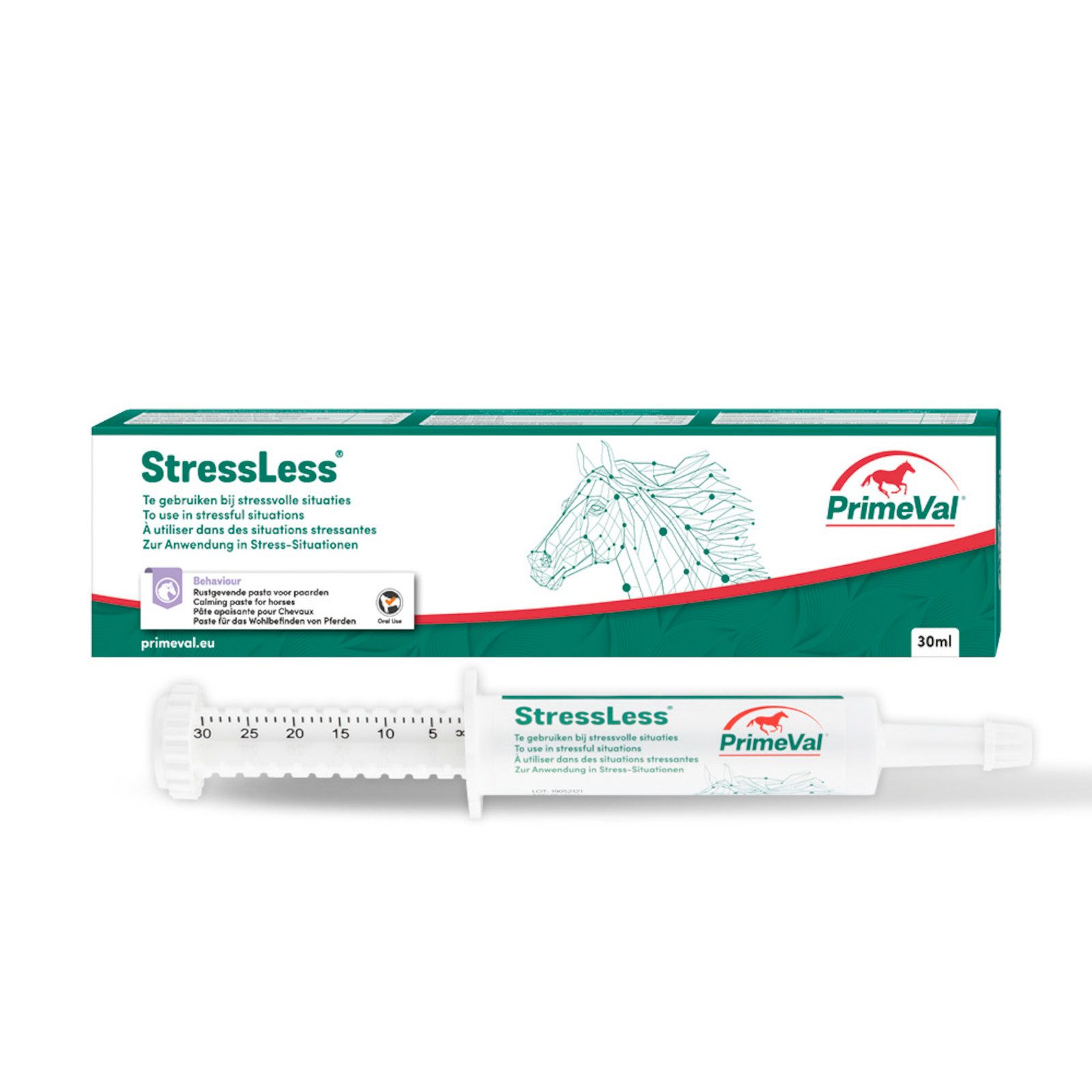 PrimeVal Stressless Paste für Pferde, beruhigendes Ergänzungsfuttermittel fü...