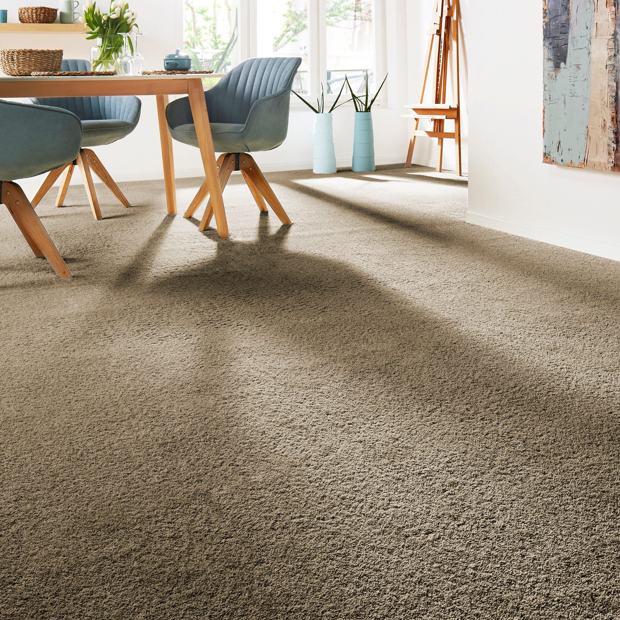 Andiamo Teppichboden Verona, Velours, Made in Belgium, rechteckig, Höhe: 6 mm, Uni Farben, Breite 400 cm oder 500 cm, strapazierfähig, pflegeleicht