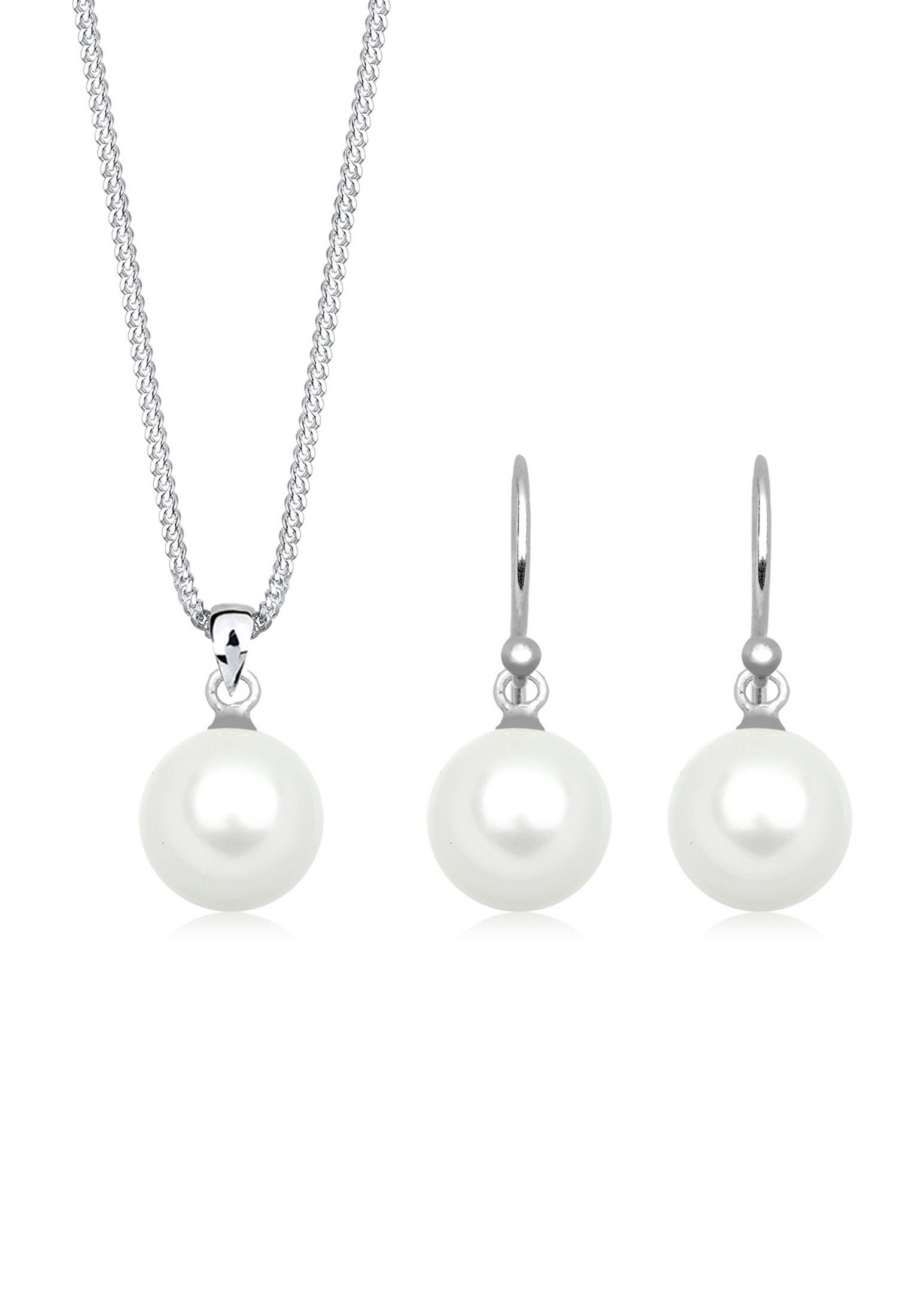 Elli Schmuckset Muschelkernperle Weiß 925 Sterling Silber günstig online kaufen