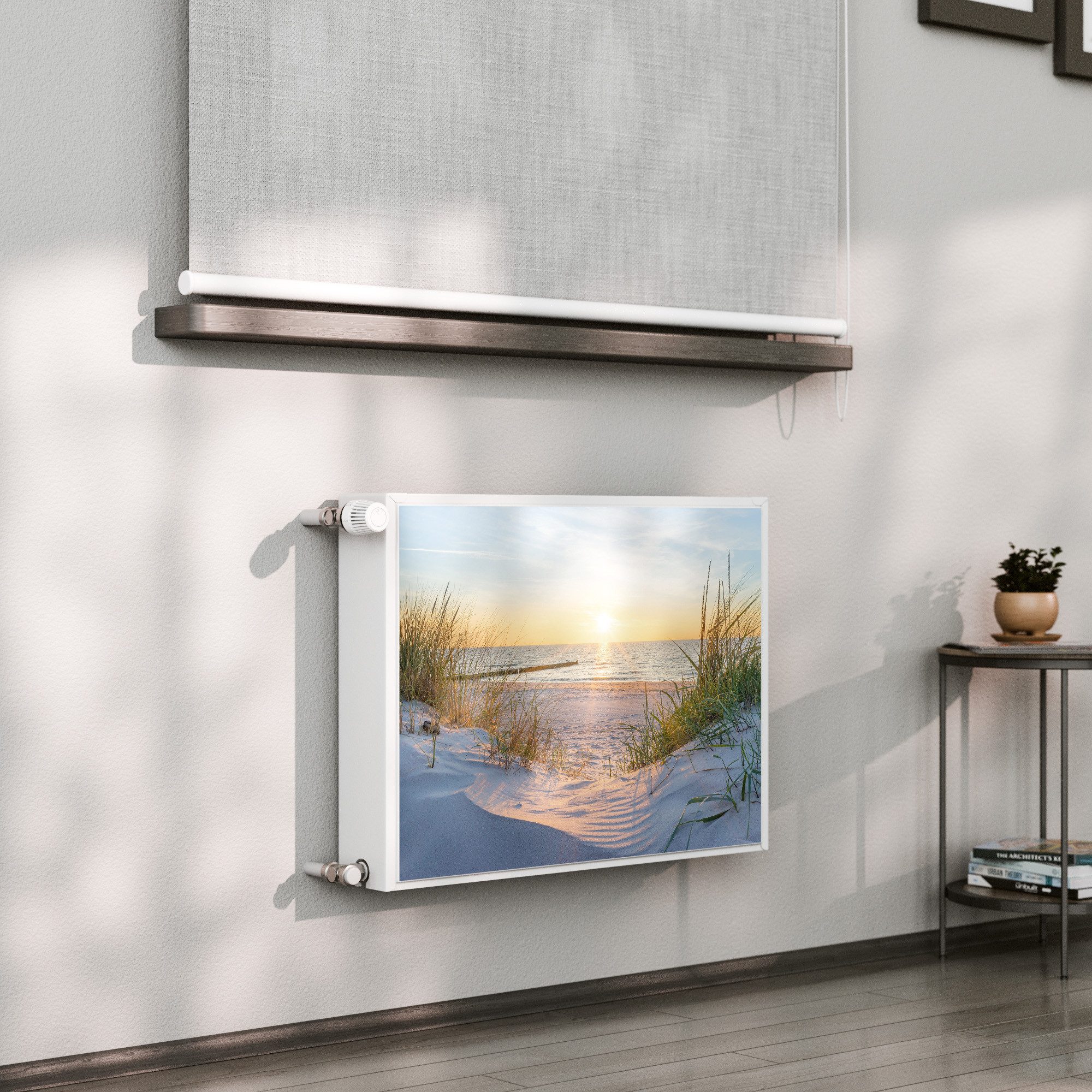 DEQORI Magnetfolie 'Abendsonne an der Ostsee', beschreibbar Heizung Magnetmatte magnetisch Magnetfolie