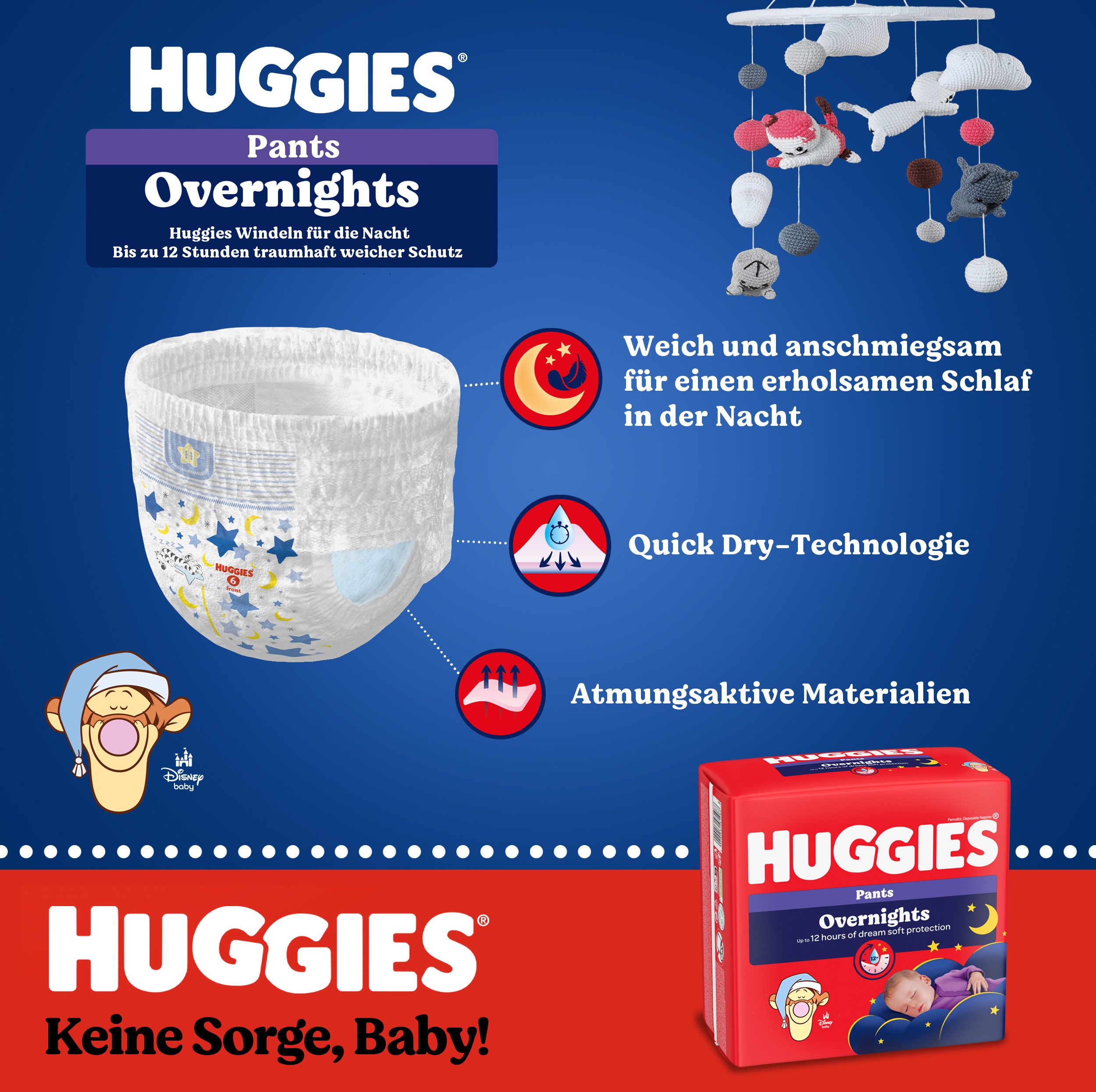 HUGGIES Windeln Overnight Pants Größe 5 (12-17 kg) Nachtwindeln 96 Stk