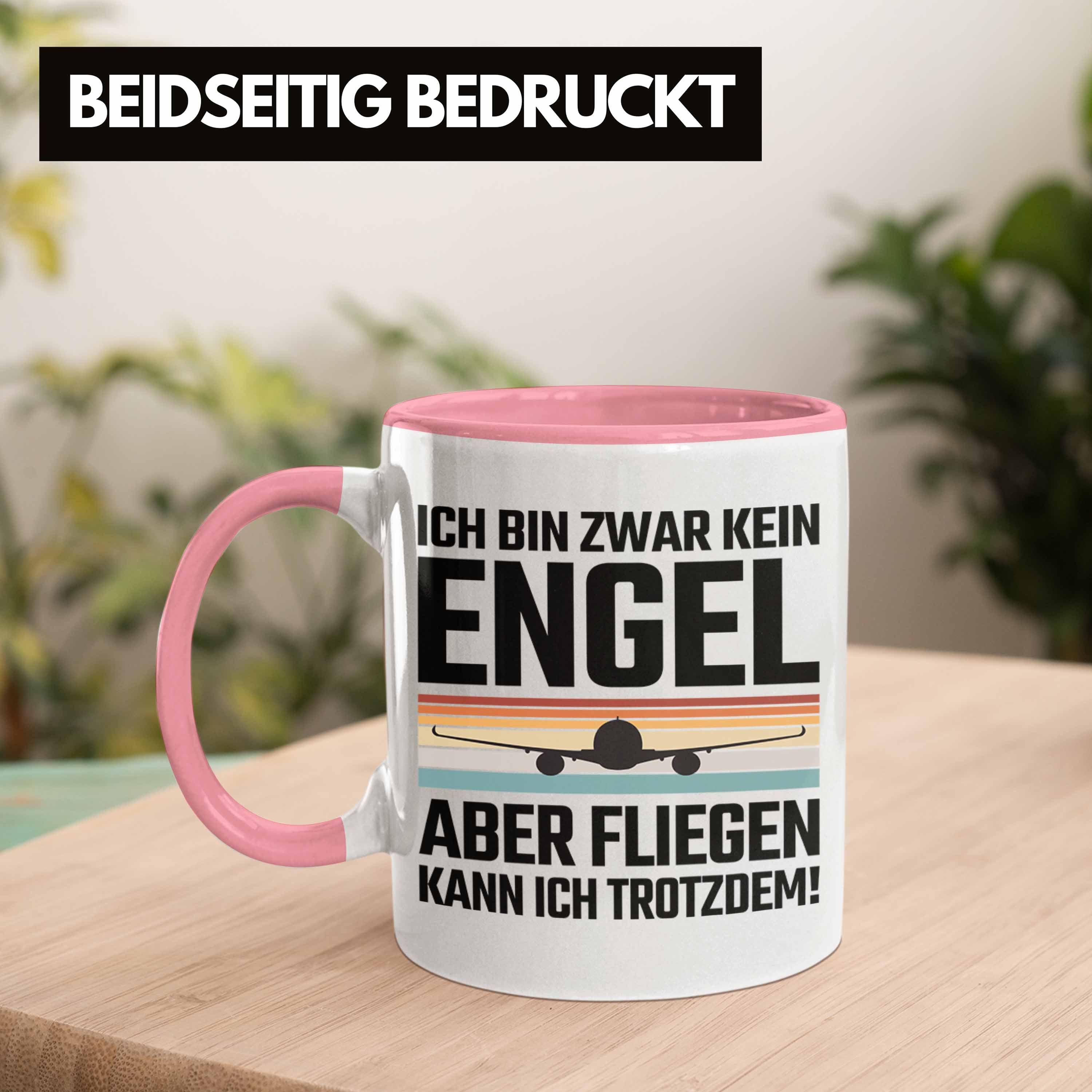 Trendation Piloten Kein - Tasse Geschenkidee Engel Trendation Fliegen Flugzeug Tasse Kaffeetasse Pilot Geschenk Rosa