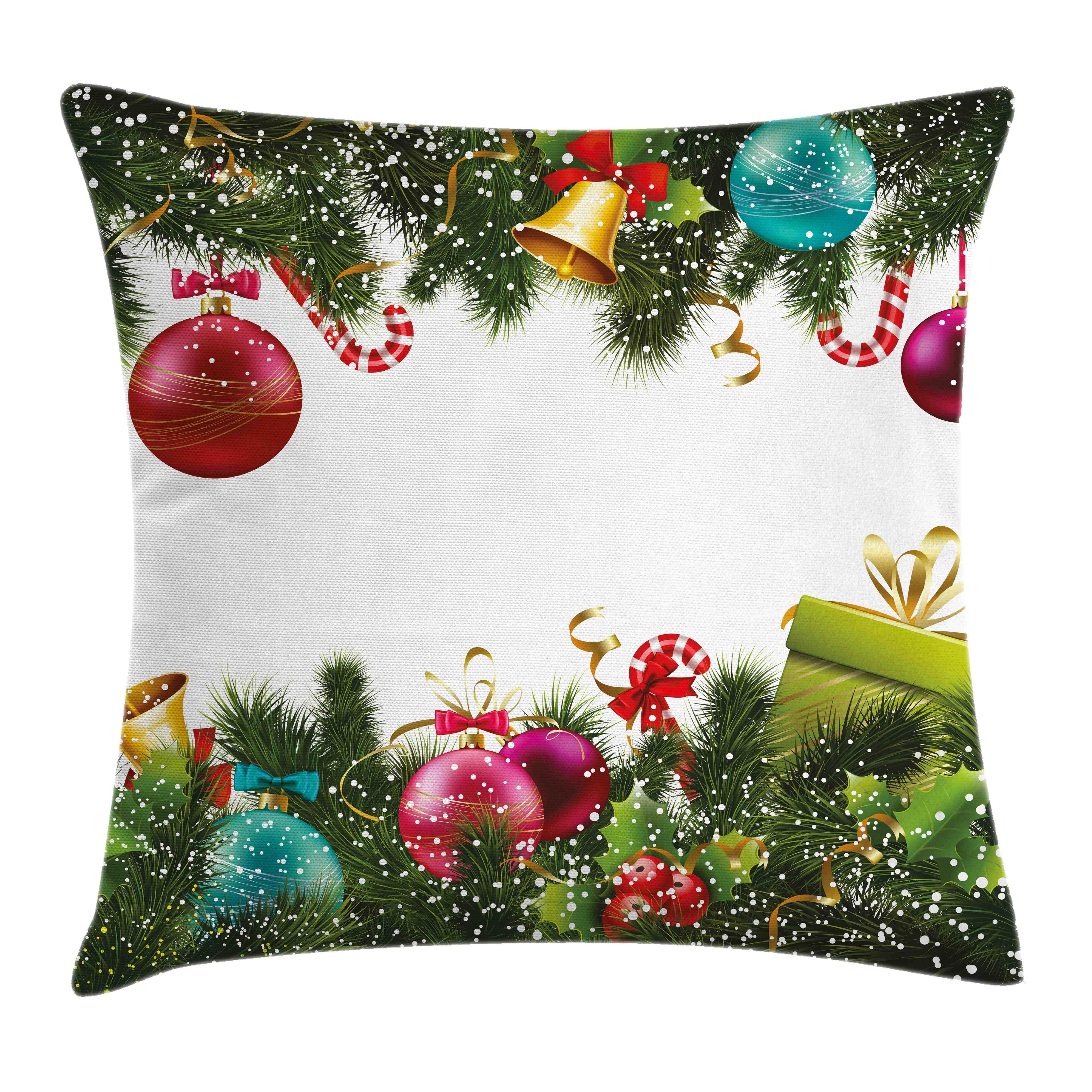 (1 Farben Kissenhülle Weihnachten mit Kissenbezüge Neue Jahr-Gruß Farbfesten Abakuhaus Beidseitiger Druck, Stück), Reißverschluss