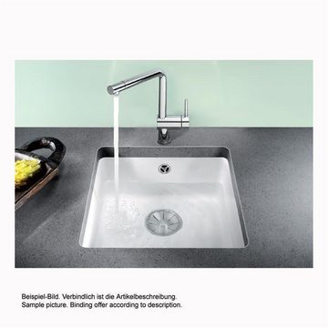 Blanco Küchenspüle BLANCO Unterbauspüle SUBLINE 375-U Keramik PuraPlus, InFino basalt, 41,4/39,6 cm