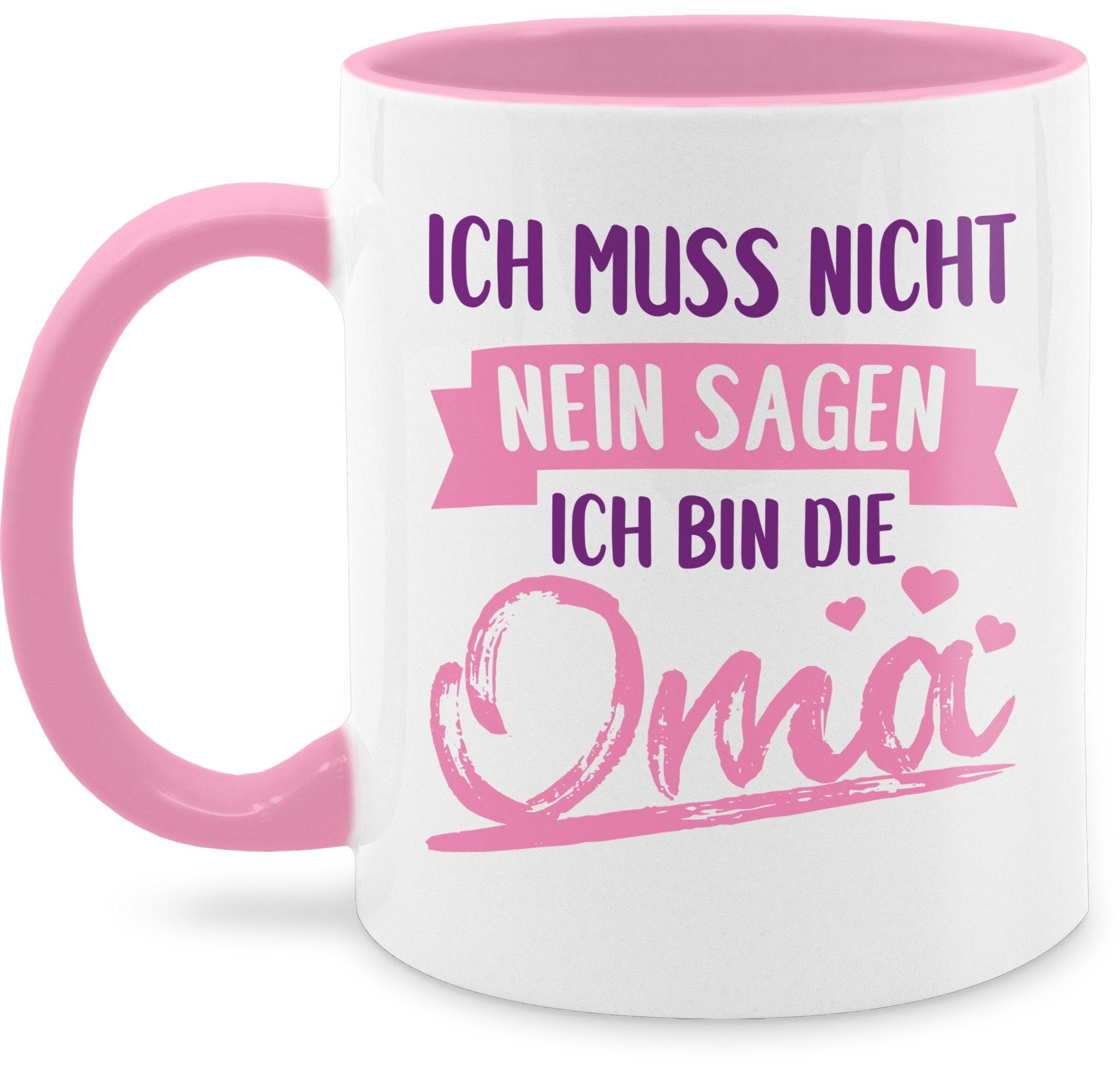 Lustige Oma-Tasse Mit Spruch „Ich Muss Nicht Nein Sagen, Ich Bin Die Oma“ – Geschenkidee In Rosa, Spülmaschinenfest