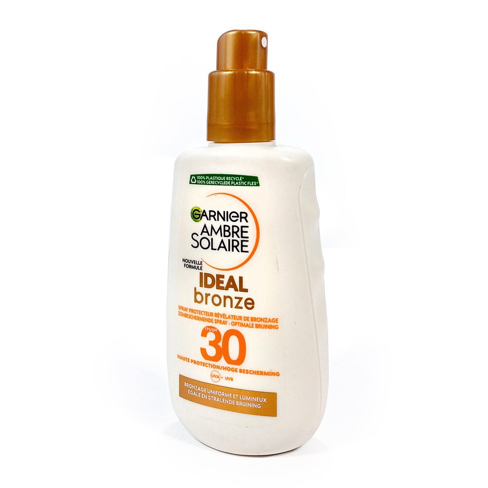 GARNIER Sonnenschutzspray Ambre Solaire Ideal Bronze LSF 30 Pumpspray (200 ml), mit Melanin-Aktivator für intensive Bräune