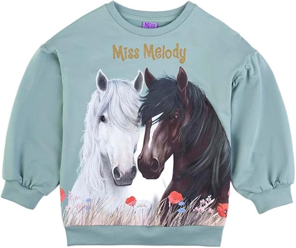 Miss Melody Sweatshirt Miss Melody Sweatshirt Пуловери Pferde Blumenwiese iceberg green (1-tlg)