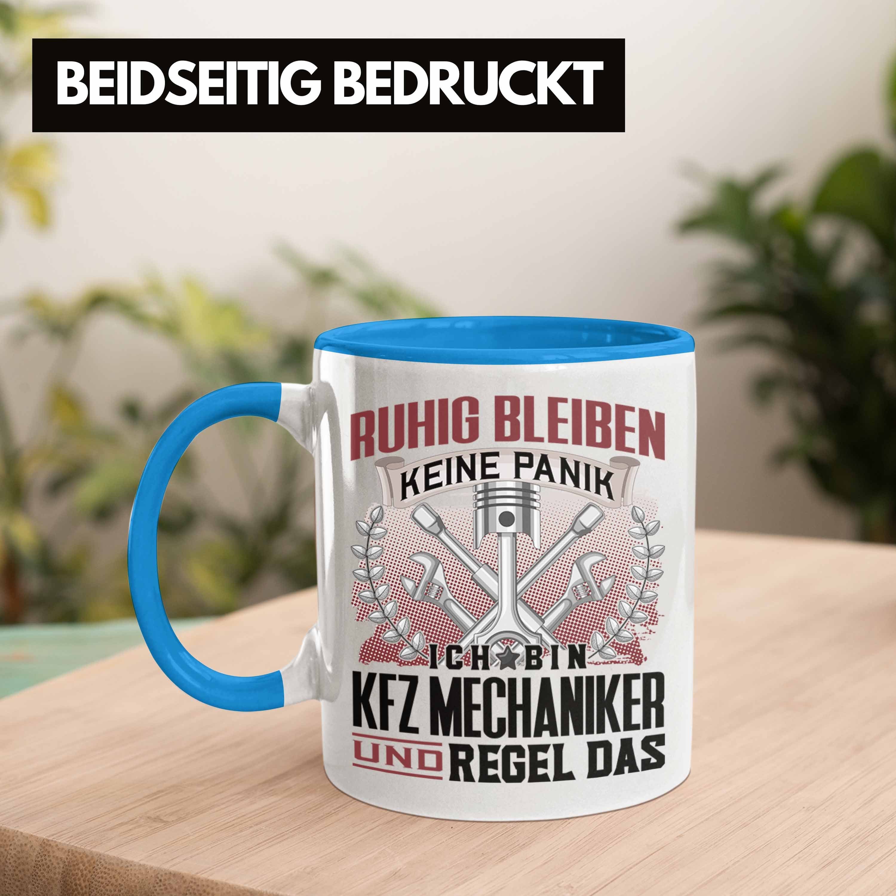Ruhi Geschenk Mechaniker KFZ Tasse Trendation Spruch Blau Lustiger Tasse Trendation Männer -