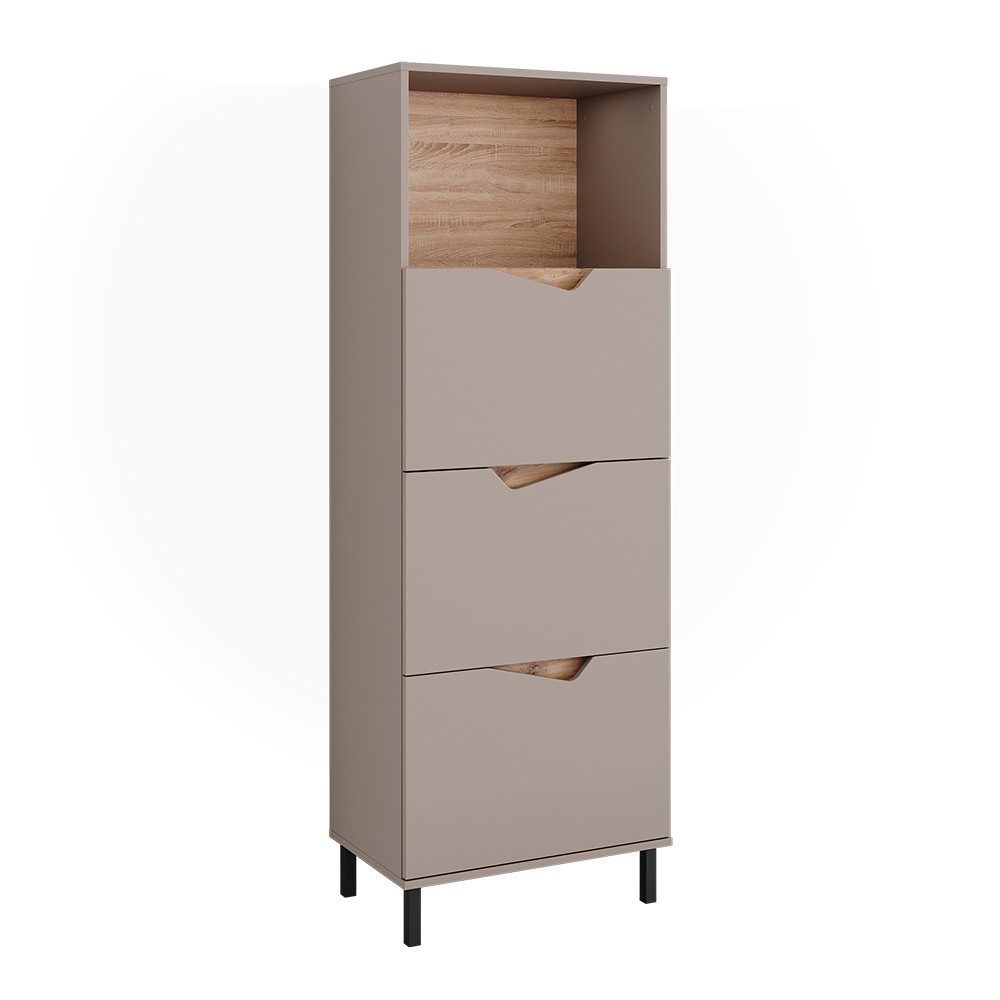 Vicco Kommode Marelle, Grau/Artisan, 60 x 169.5 cm mit 4 Fächern (1 St)