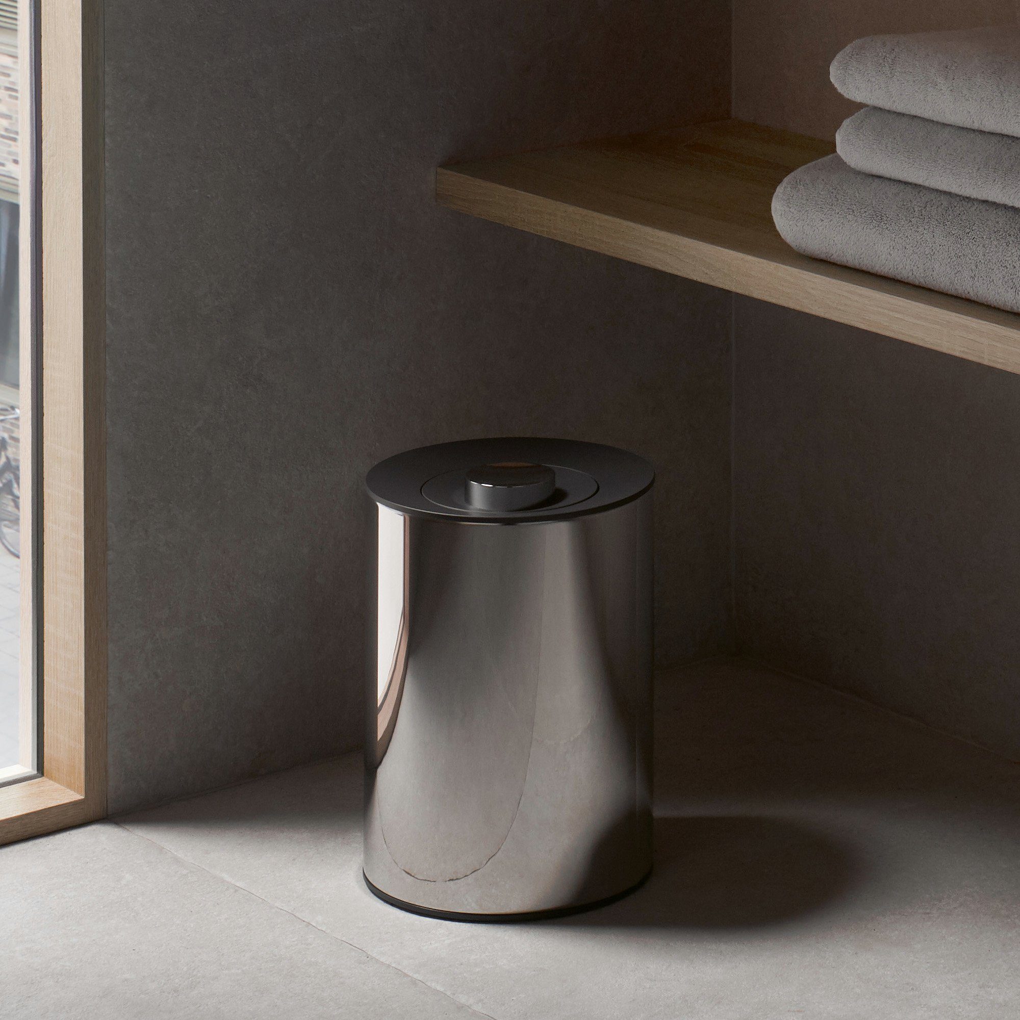 Keuco Kosmetikeimer Plan, Abfallbehälter aus Edelstahl poliert, 5 Liter, Badezimmer-Mülleimer