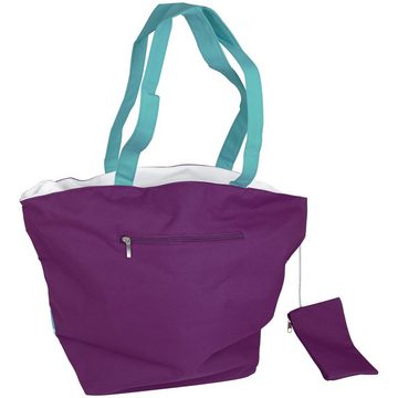Strandtasche mit Etui Rosa Lila Tasche Strand, Reißverschluss Handtasche Umhängetasche