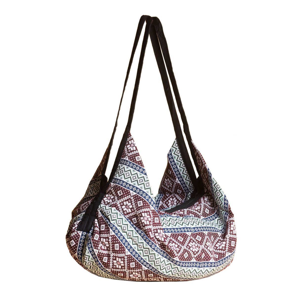als Yogatasche Baumwolle auch Handtasche grauton PANASIAM Designs nutzbar Umhängetasche aus fester Schultertasche Strandtasche gewebten Beuteltasche Wickeltasche, in oder LUG