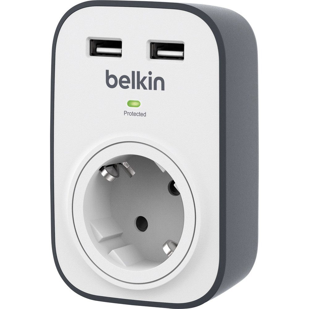 mit USB Überspannungsschutz-Zwischenstecker BSV103vf Belkin Mehrfachsteckdose Weiß, Belkin Gr