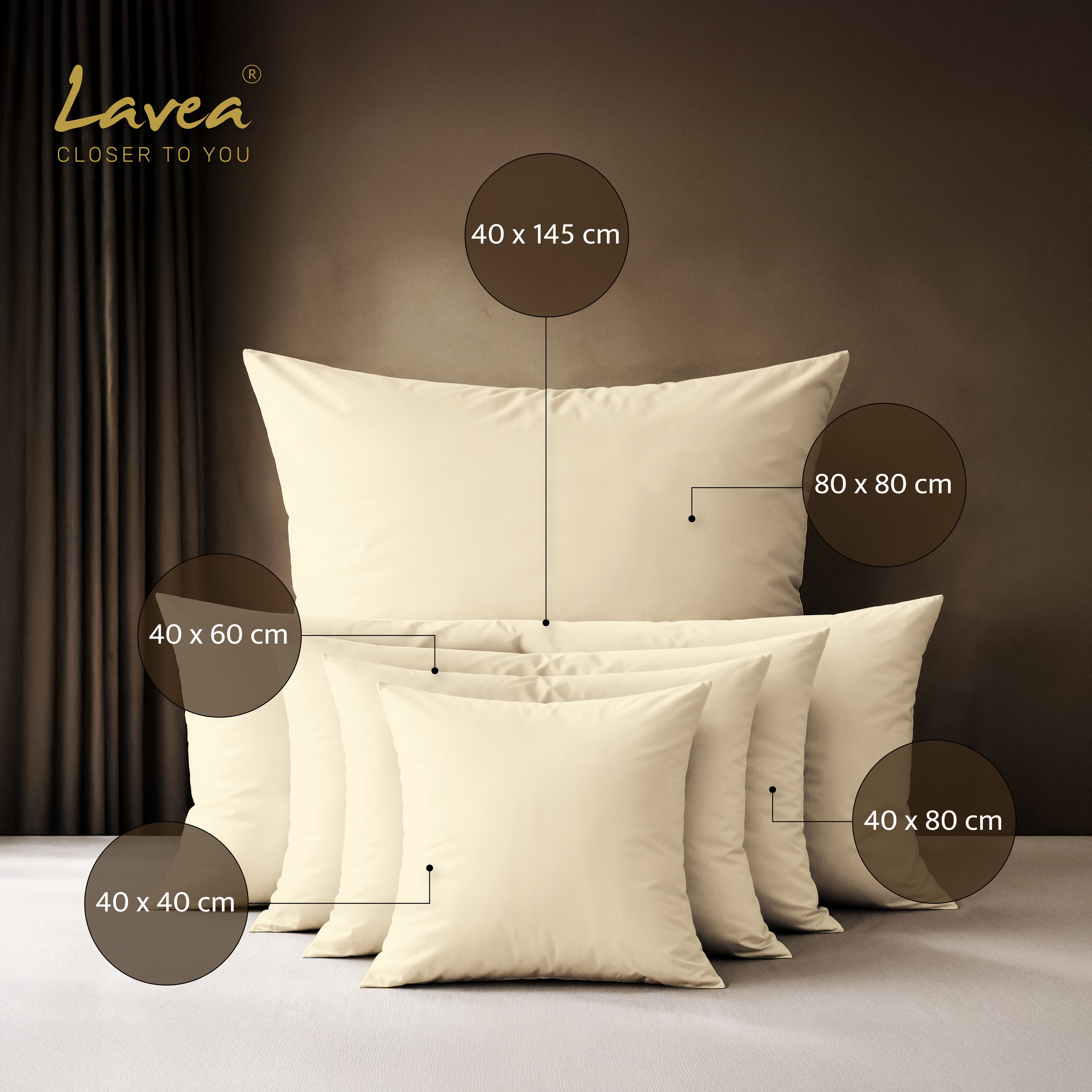 Lavea Kissenbezug 2er Set 100% Baumwolle flauschig, Jasmin, Kissenhülle, Kissenbezüge, (2 Stück), pflegeleicht, langlebige Qualität, mit Reißverschluss