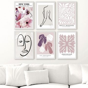 homestyle-accessoires Poster Bilder Set NEW YORK CHELSEA FLOWER MARKET 6er DIN A4/DIN A3, Ohne Bilderrahmen