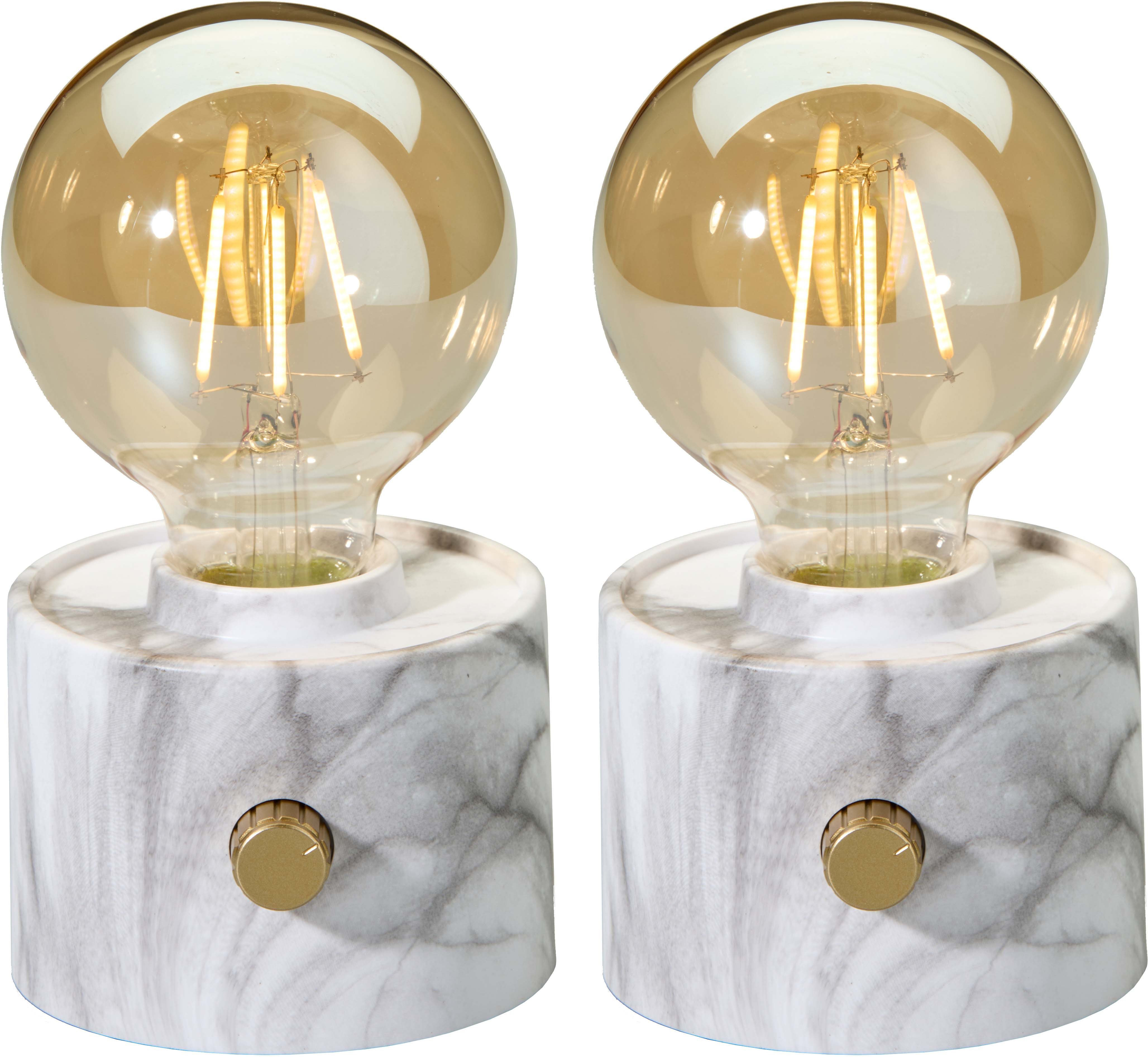 Northpoint LED Nachttischlampe Vintage Akku LED Tischlampe mit USB-C dimmbar