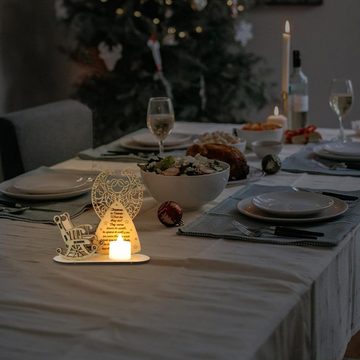 autolock Teelichthalter Holz Weihnachtsdekorationen LED Deko Holz Weihnachts, kerzenlichter teelichter Weihnachtslichter Xmas Festival Szene