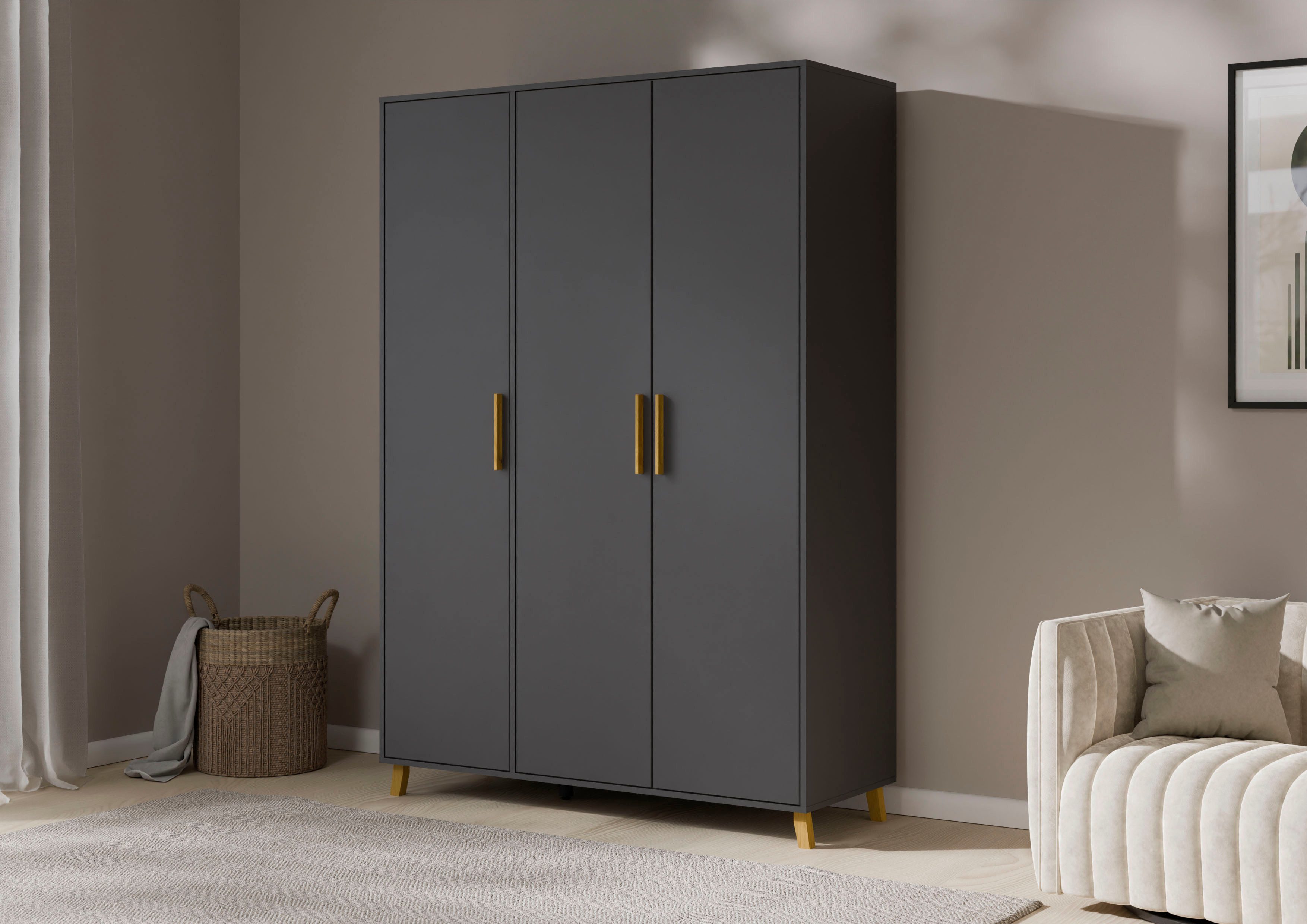 rauch Drehtürenschrank Kleiderschrank Schrank Garderobe SHINJO Breiten 93/140/187 cm (in 3 verschiedenen Ausstattungen BASIC/CLASSIC/PREMIUM) Griffe und Füße au – Bild 2 von 5