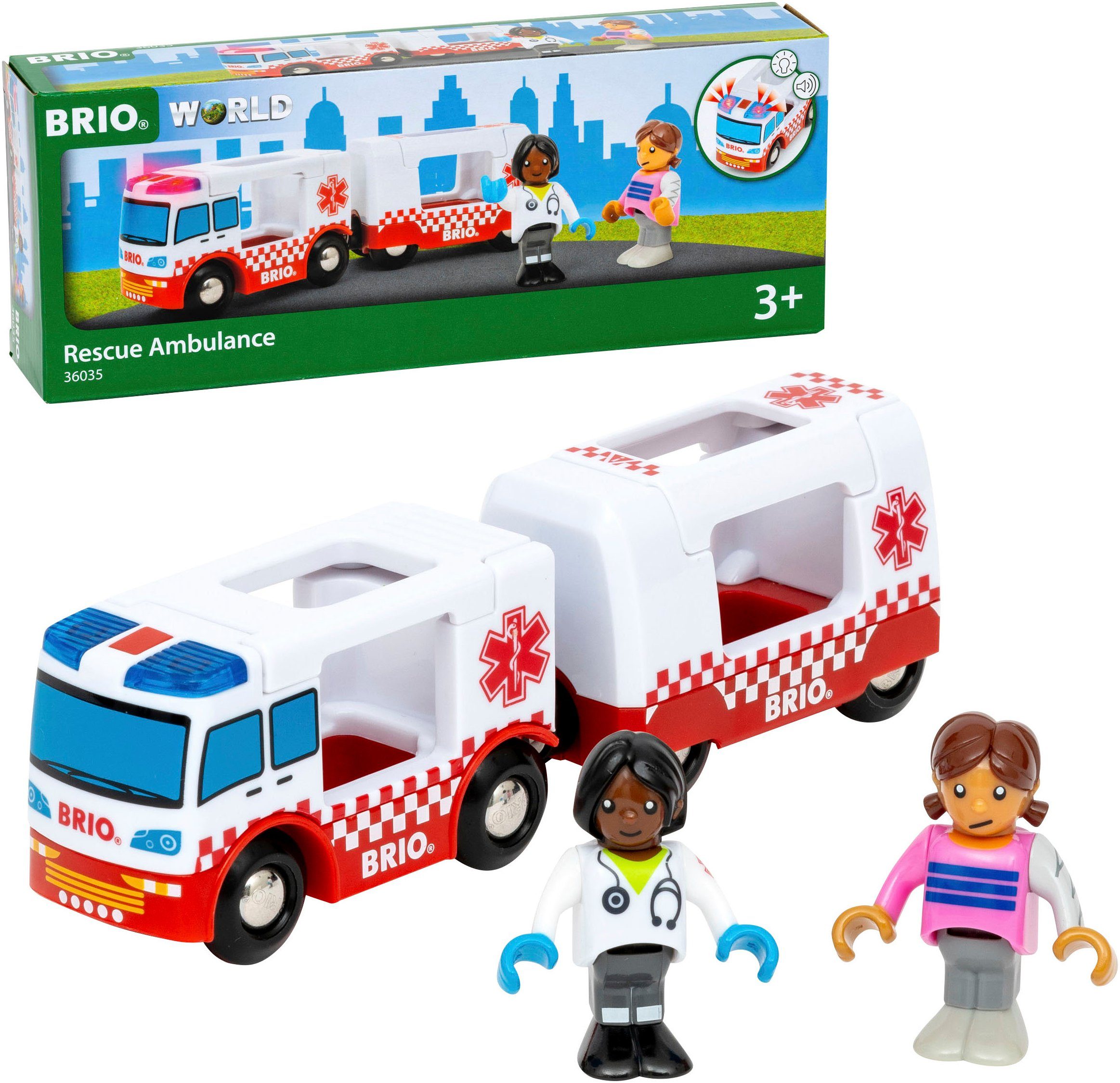 BRIO® Spielzeug-Auto BRIO Rettungswagen, mit Licht- & Soundeffekt