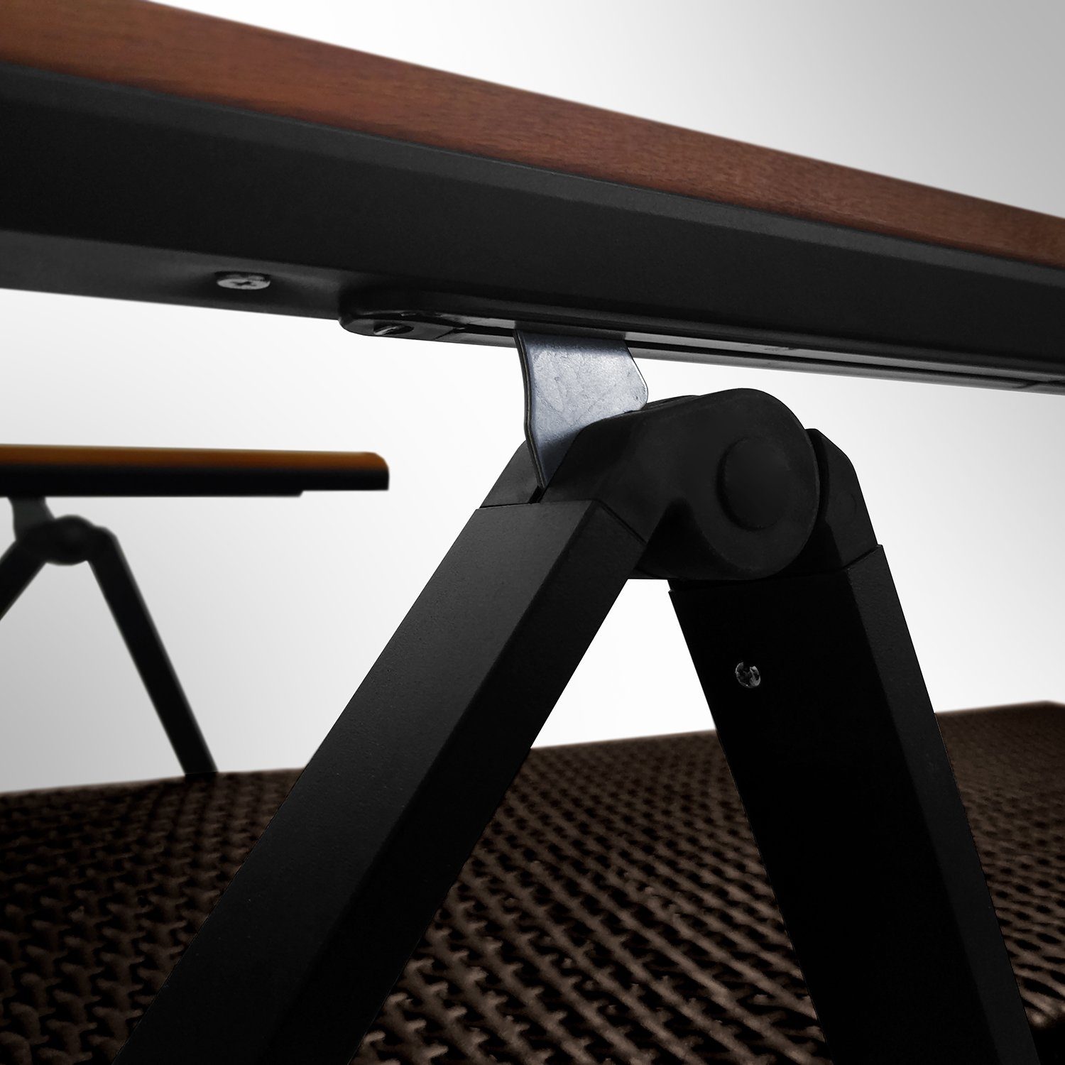 DM-Handel Rollliege Aluminium Rattanliege Modern Klappliege Sonnenliege, Relaxliege, 1 Gartenliege, 7 Fach verstellbar, Eukalyptusholz, klappbar, platzsparend, auf Rollen