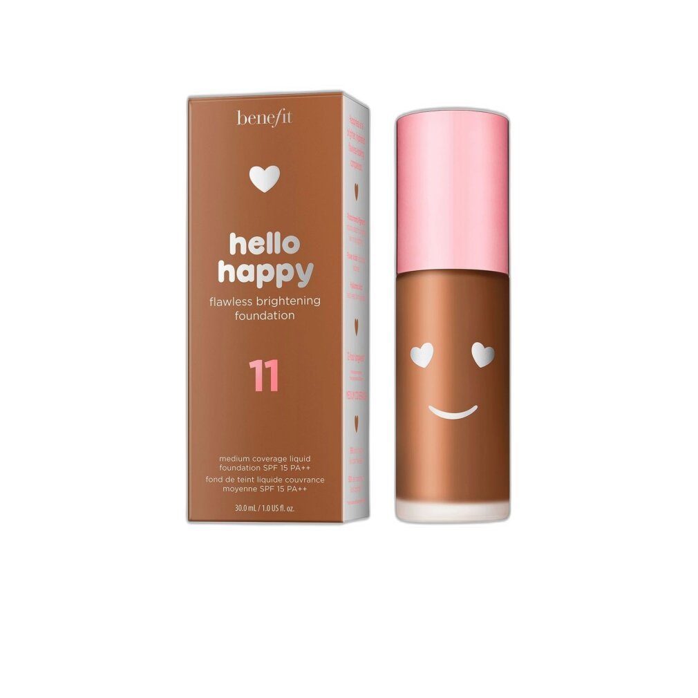 Benefit Foundation Hello Happy Brightening Liquid Foundation 11 Dark Neutral SPF 15 30 ml