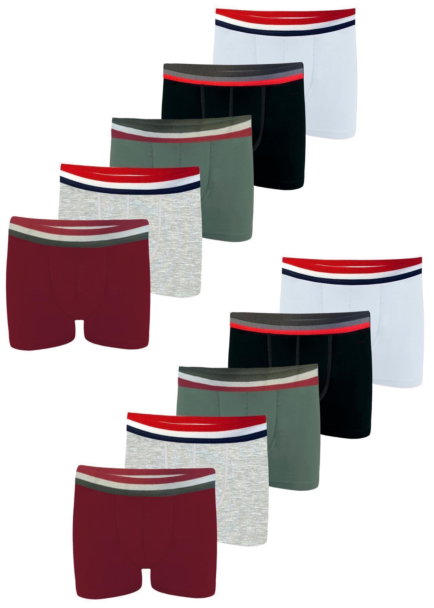 Boxershorts Jungen Material Boxershorts aus Unterhosen Baumwolle 10 LOREZA 10-St), anschmiegsames (Spar-Packung, 92-170 sowie hautfreundliches