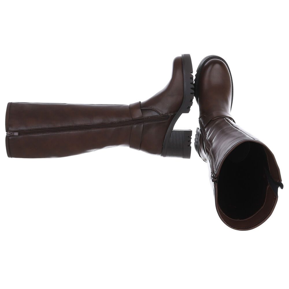 Ital-Design Trendige Winterstiefel mit Blockabsatz und Schnalle Stiefel (90 günstig online kaufen