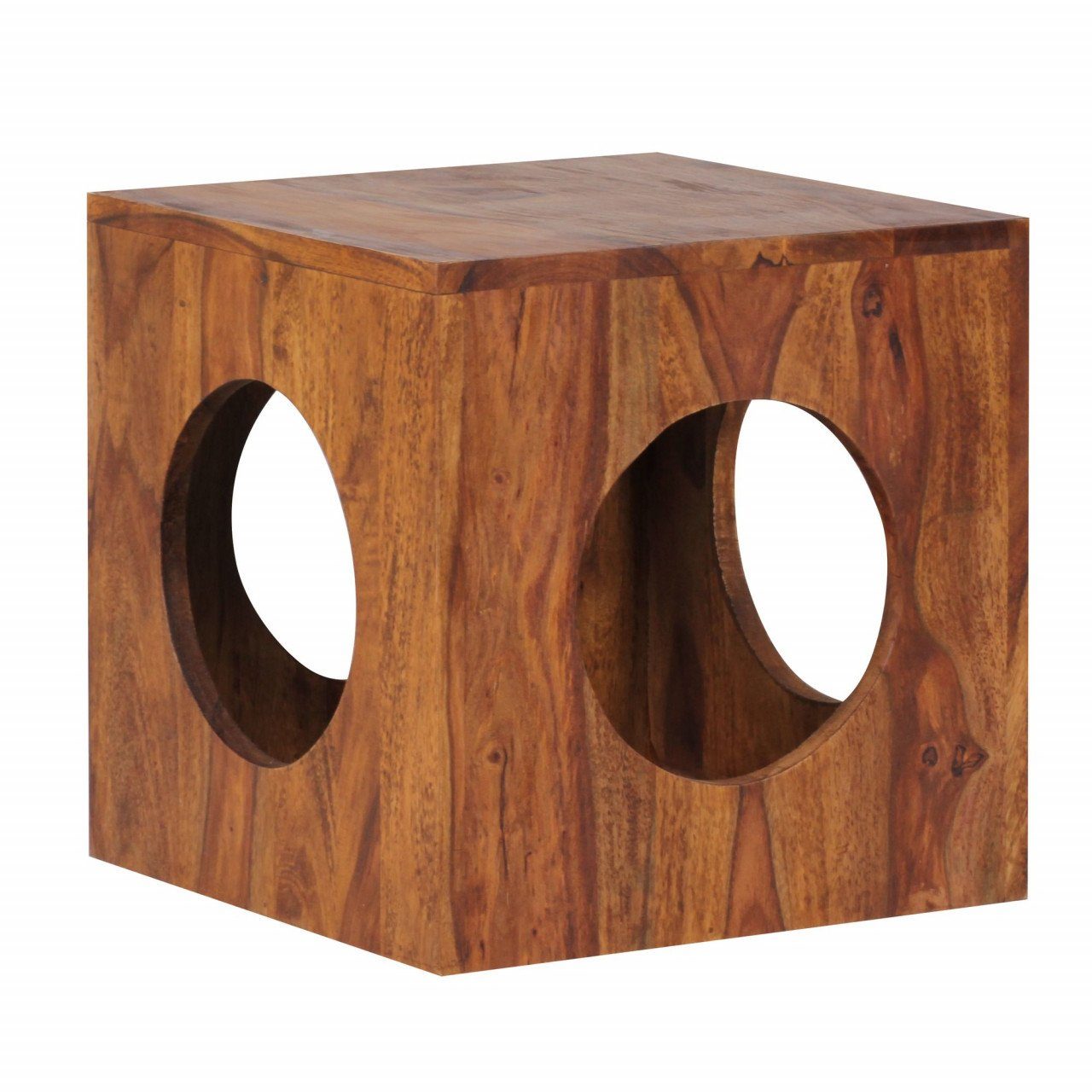 furnicato Beistelltisch MUMBAI Massivholz Cube Sheesham cm 35x35