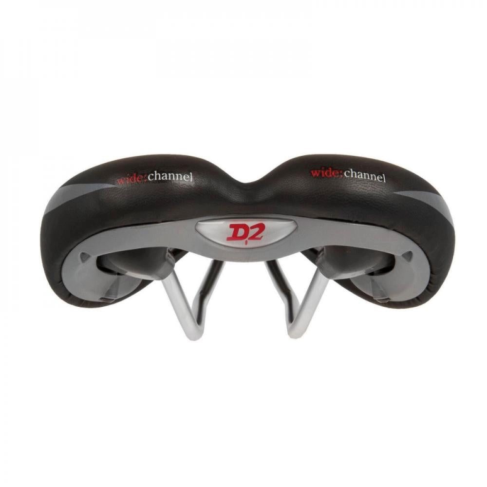 Velo Fahrradsattel VELO Damen-Sattel Wide:Channel, schwarz, ergonomisch, O-Zone Cut, ARC-