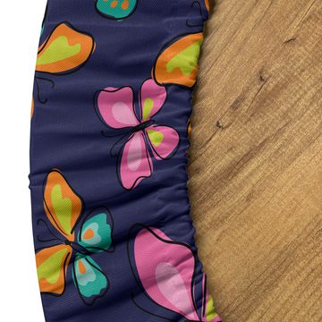 Abakuhaus Tischdecke Rundum-elastische Stofftischdecke, Natur Bunte Schmetterlinge fliegen