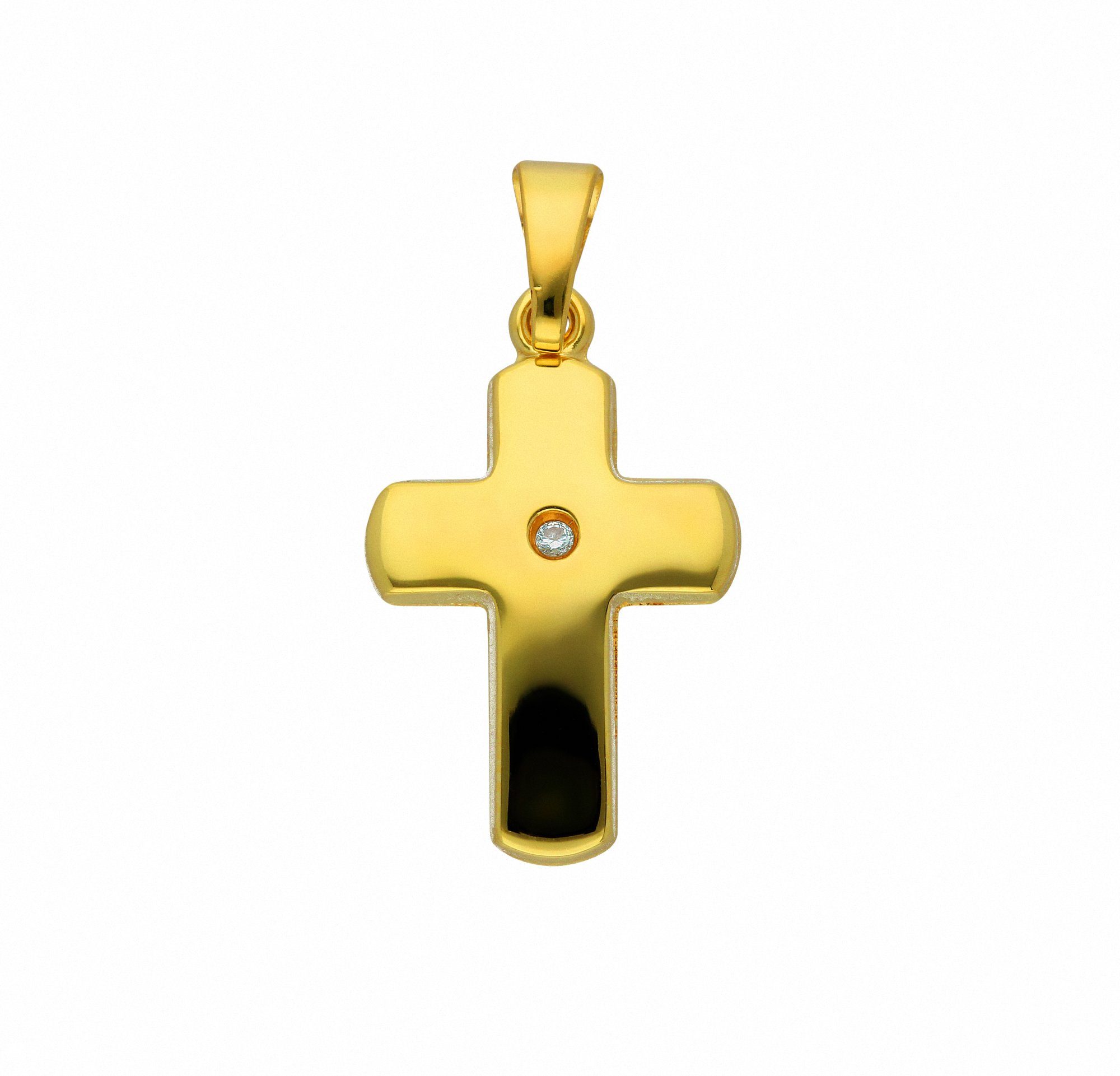 Schmuckset - Kette Diamant, 585 Set Gold Kreuz mit Anhänger mit Halskette Adelia´s mit Anhänger
