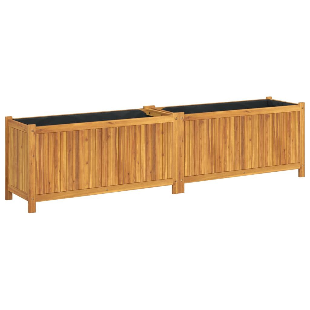 vidaXL Blumentopf Pflanzkübel mit Einlage 199x38,5x50 cm Massivholz (1 St)