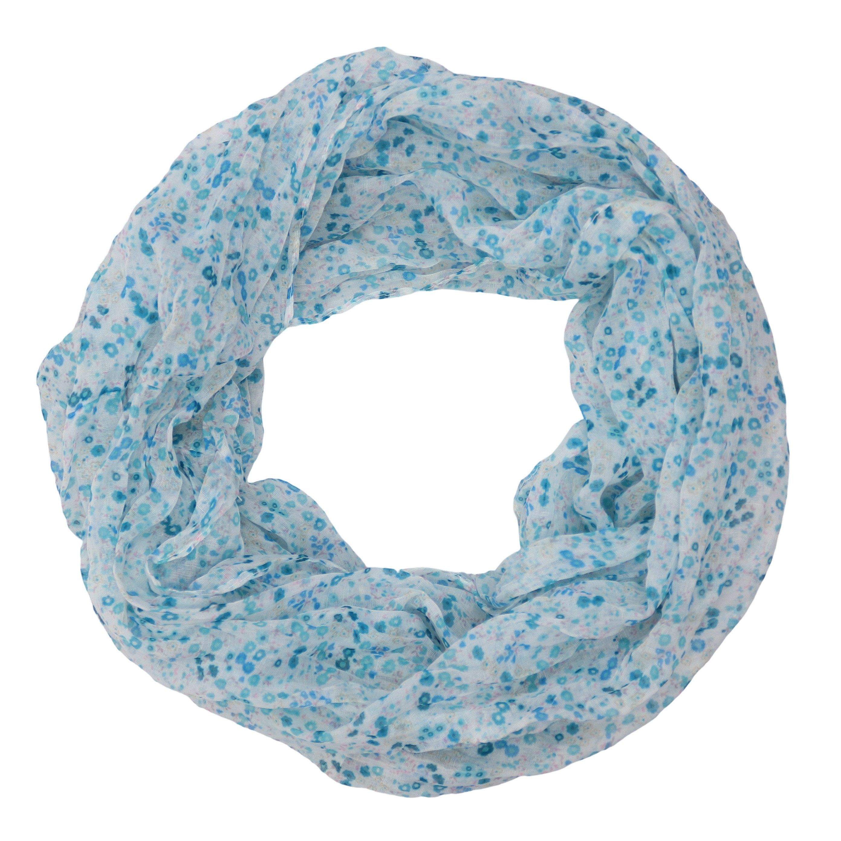 Loop Damen Schal mit Blümchen Muster, Weich, Schlauchschal