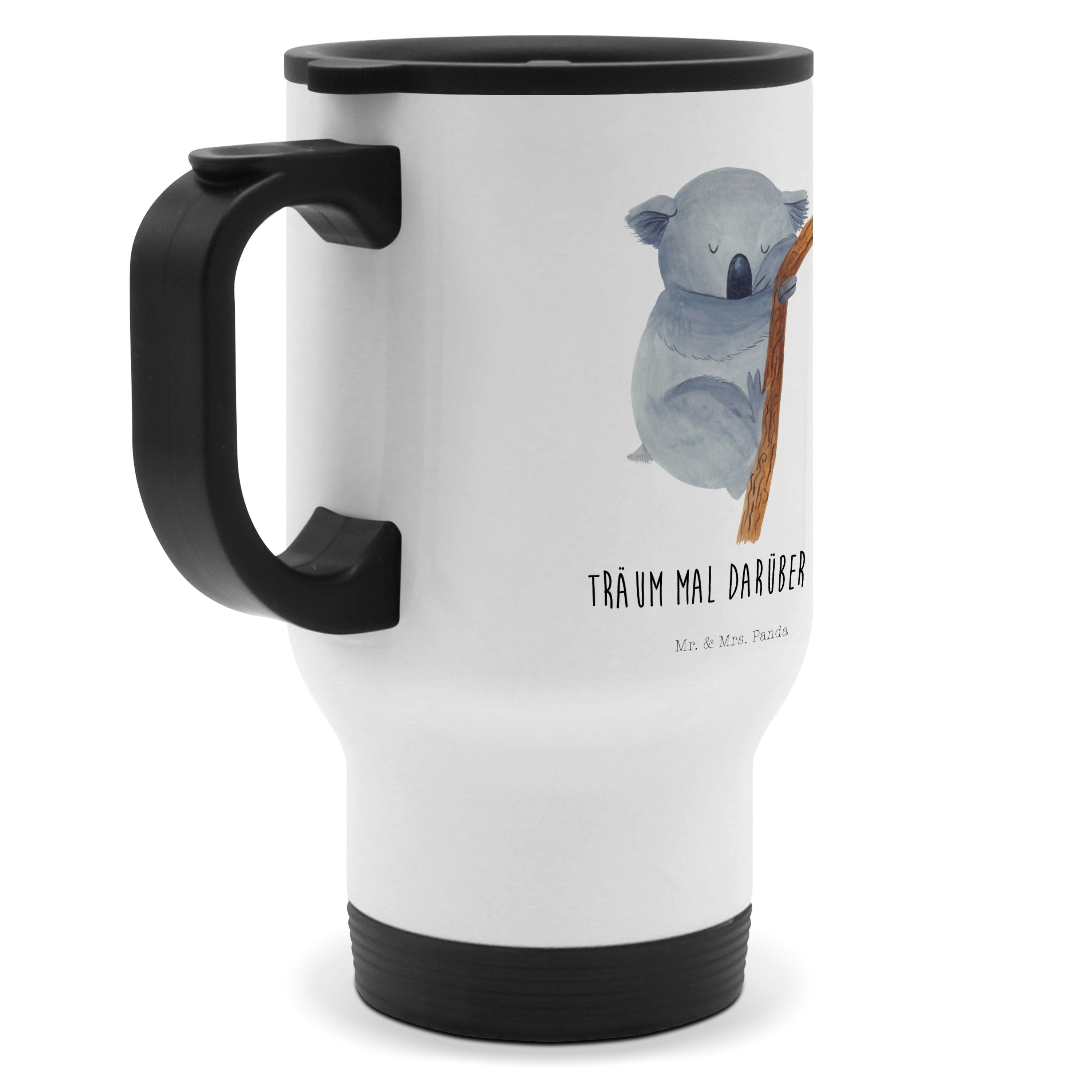 Mr. & Edelstahl Mitnehmen, - Thermobecher Geschenk, Kaffeetasse Therm, - träumen, zum Weiß Koalabär Panda Mrs