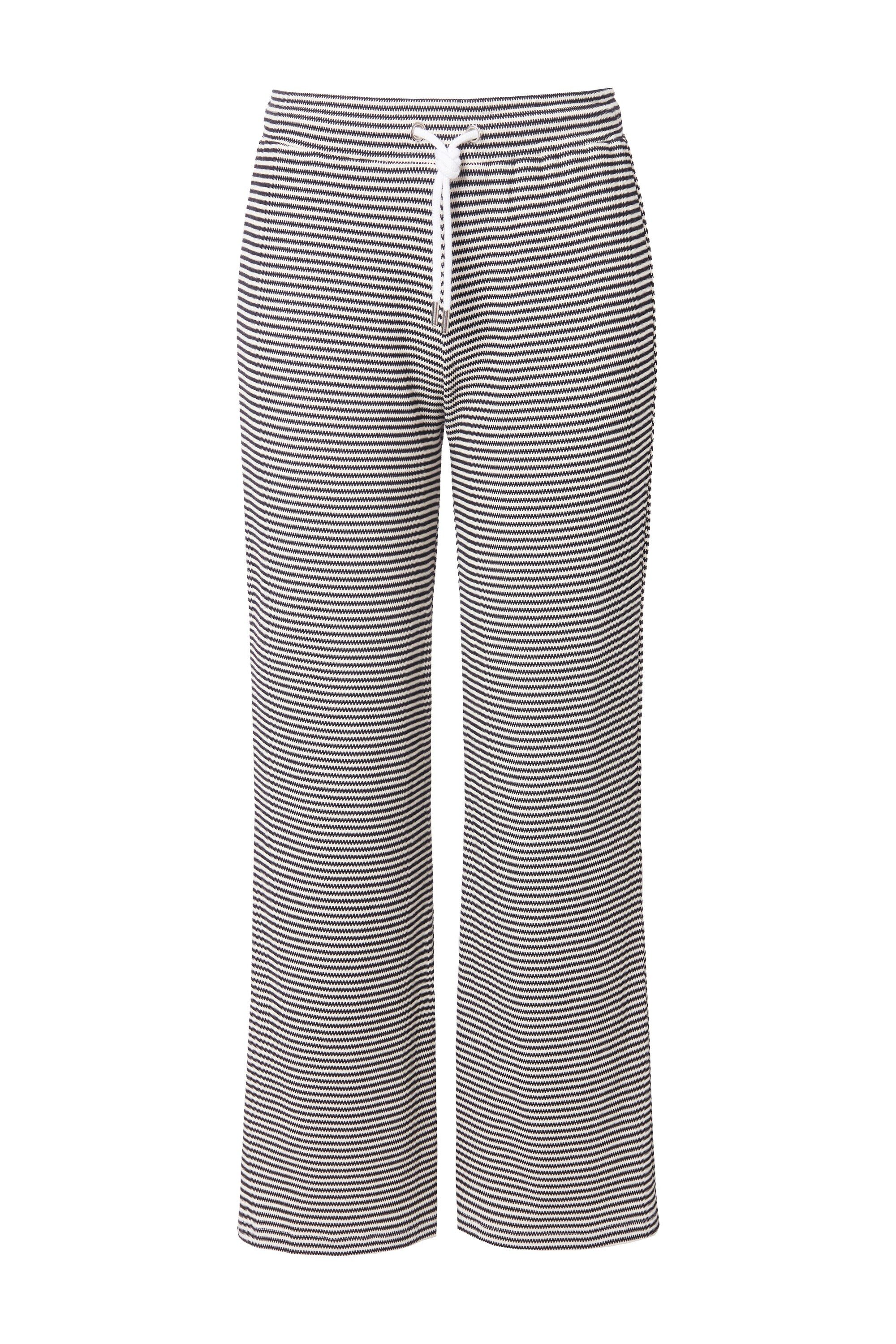 Studio Untold Schlupfhose Hose Straight Legs Strukturjersey mit Ringeln günstig online kaufen