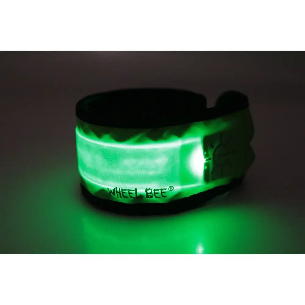 Schildkröt Funsports Kinderfahrradhelm Wheel Bee LED Slap Light green (Leuchtband), Polybag