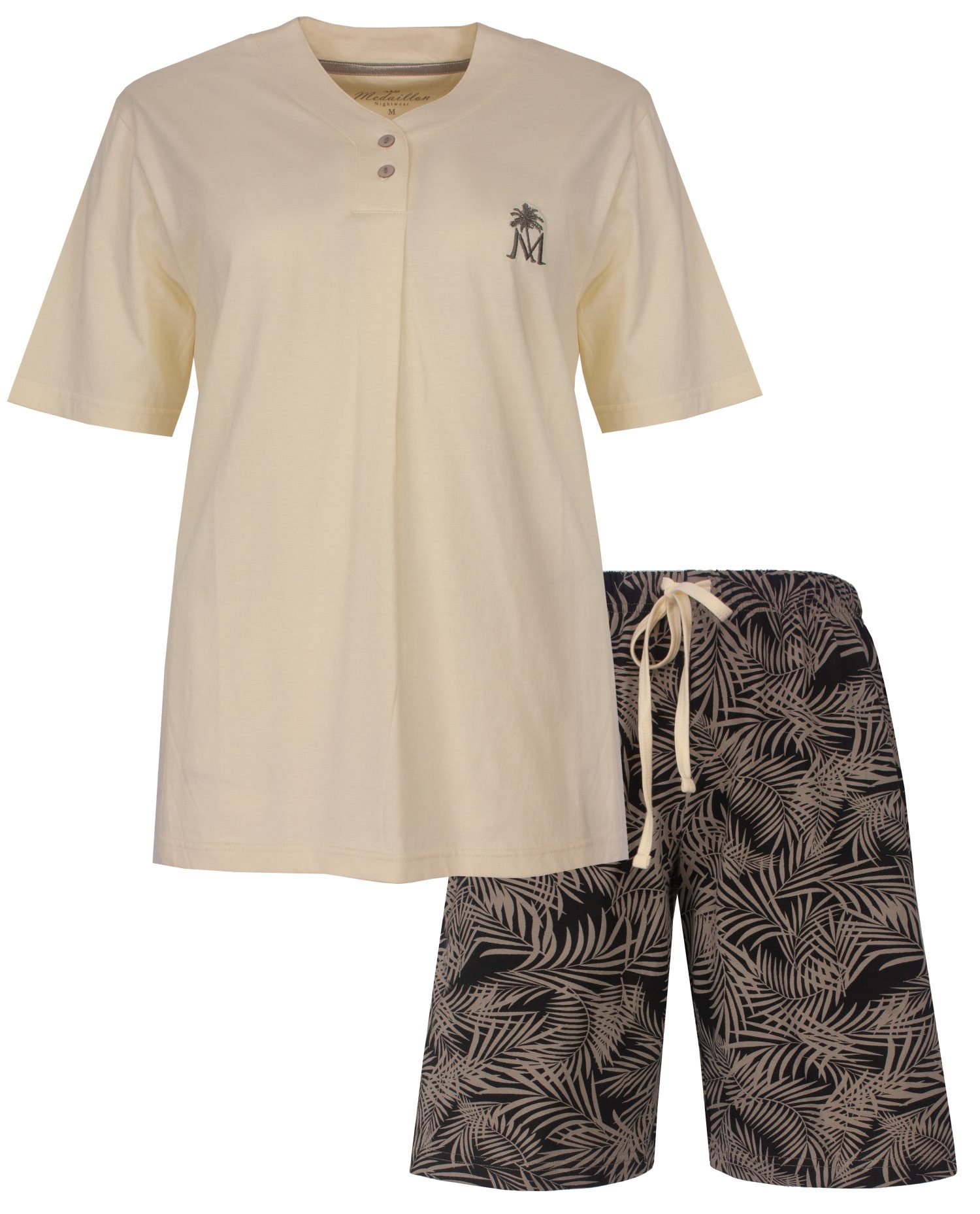 Medaillon Shorty Damen Schlafanzug kurz (2 tlg) Baumwolle