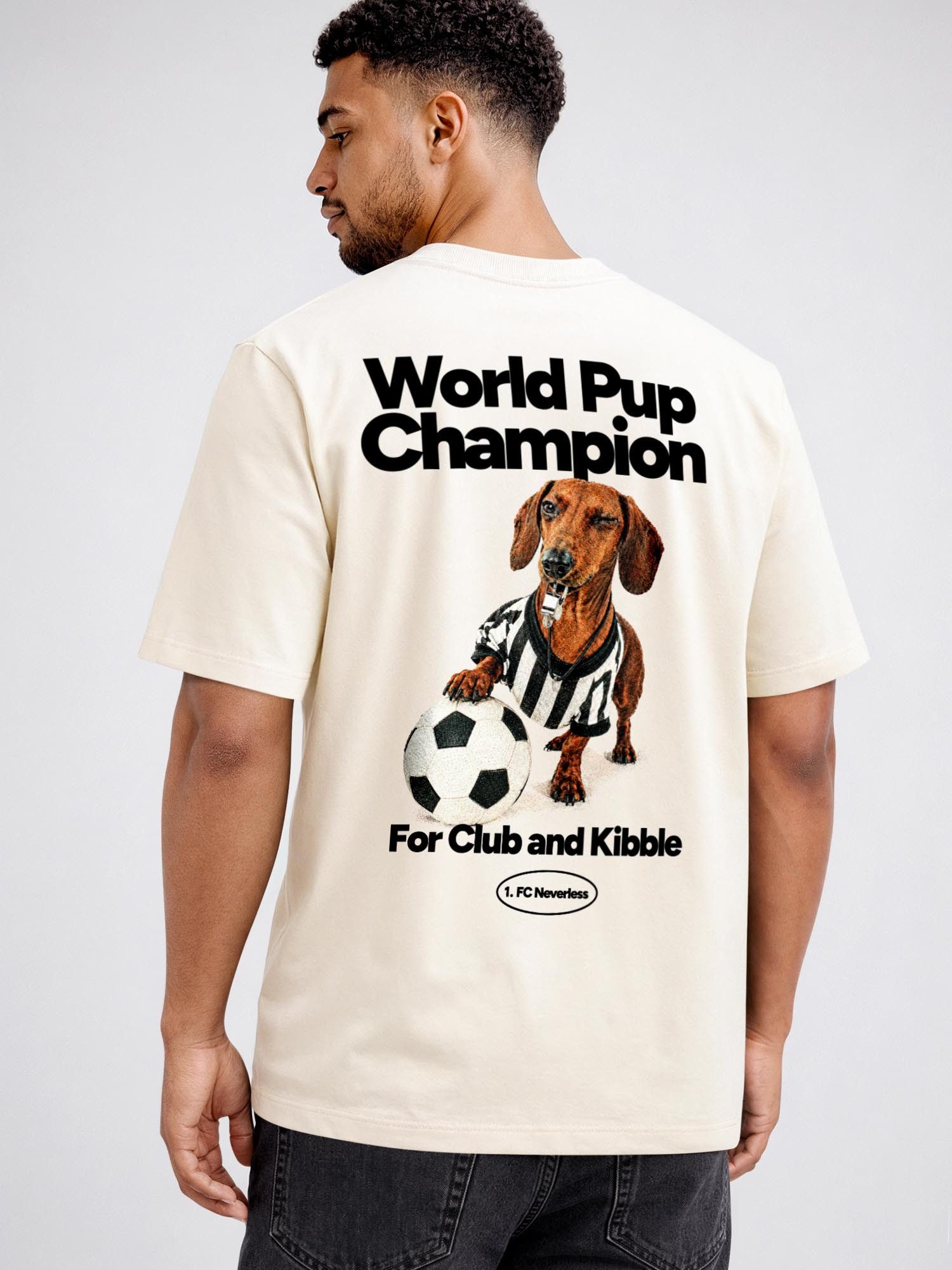 Neverless Oversize-Shirt Herren T-Shirt - Fussball Design Soccer Dackel - Oversized Relaxed mit Print
