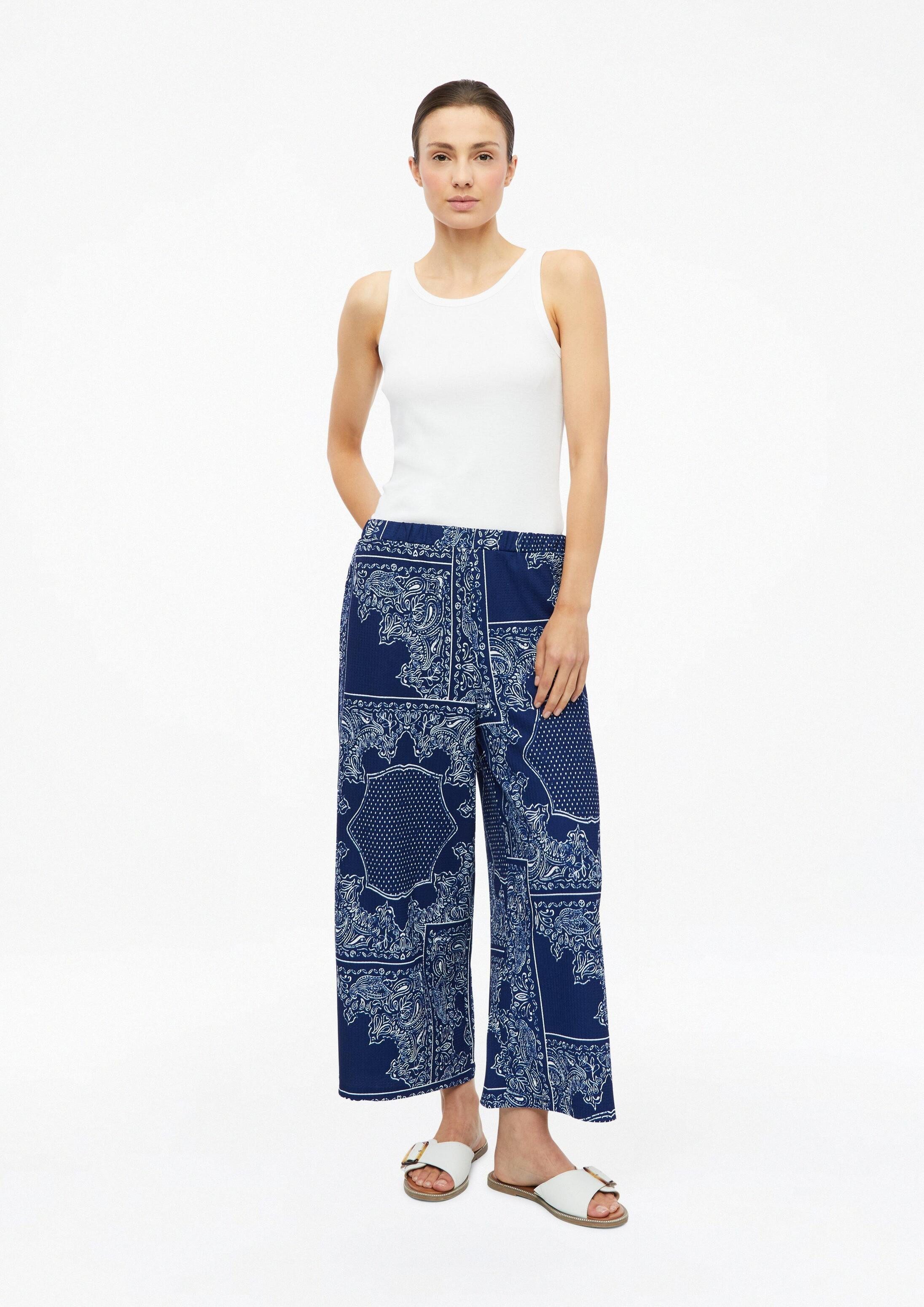 s.Oliver Culotte Hose Strukturierte Culotte mit Elastikbund