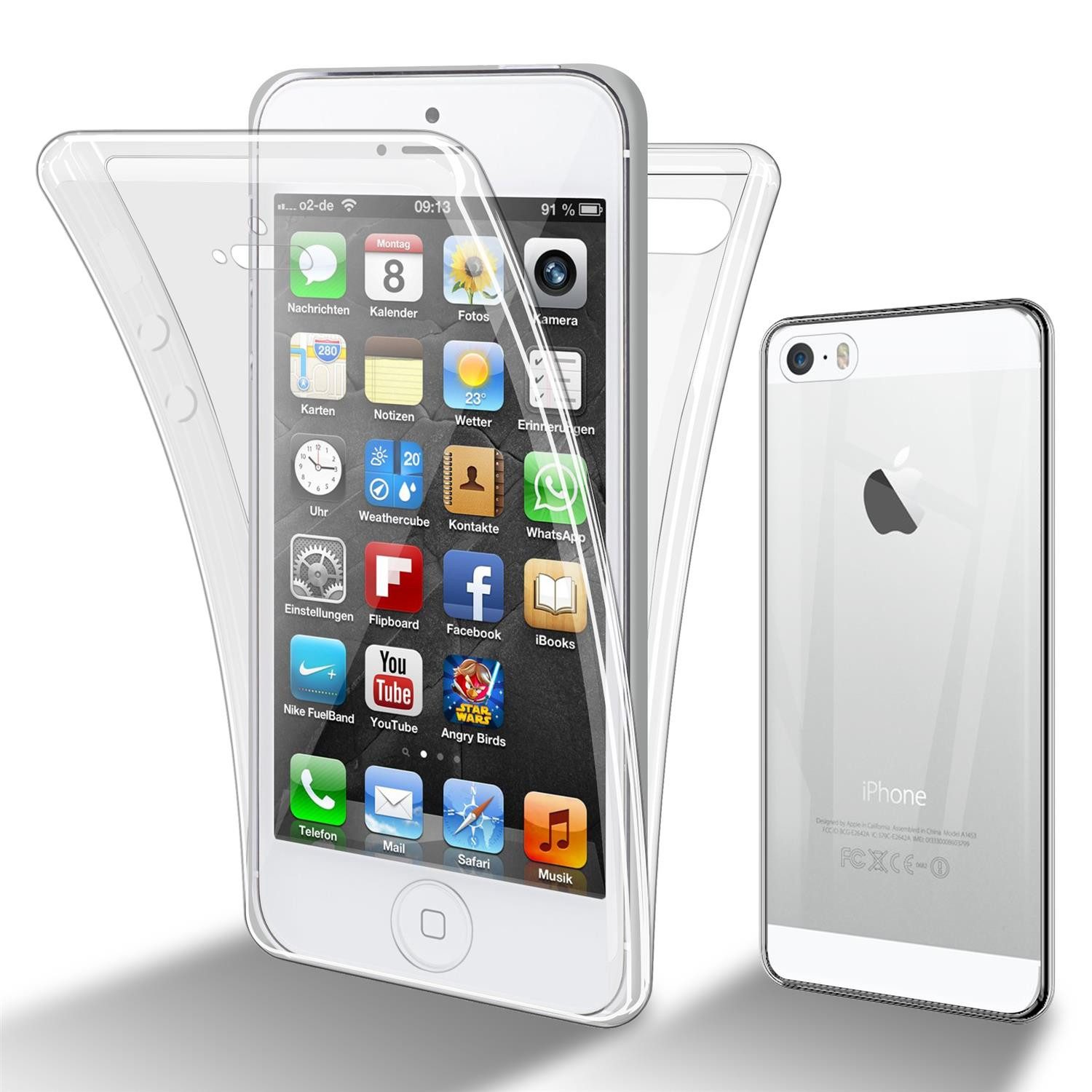Cadorabo Handyhülle für Apple iPhone 5 / 5S / SE 2016 Hülle Apple iPhone 5 / 5S / SE 2016, Flexible Case Handy Schutzhülle - Hülle - Back Cover 360° Grad