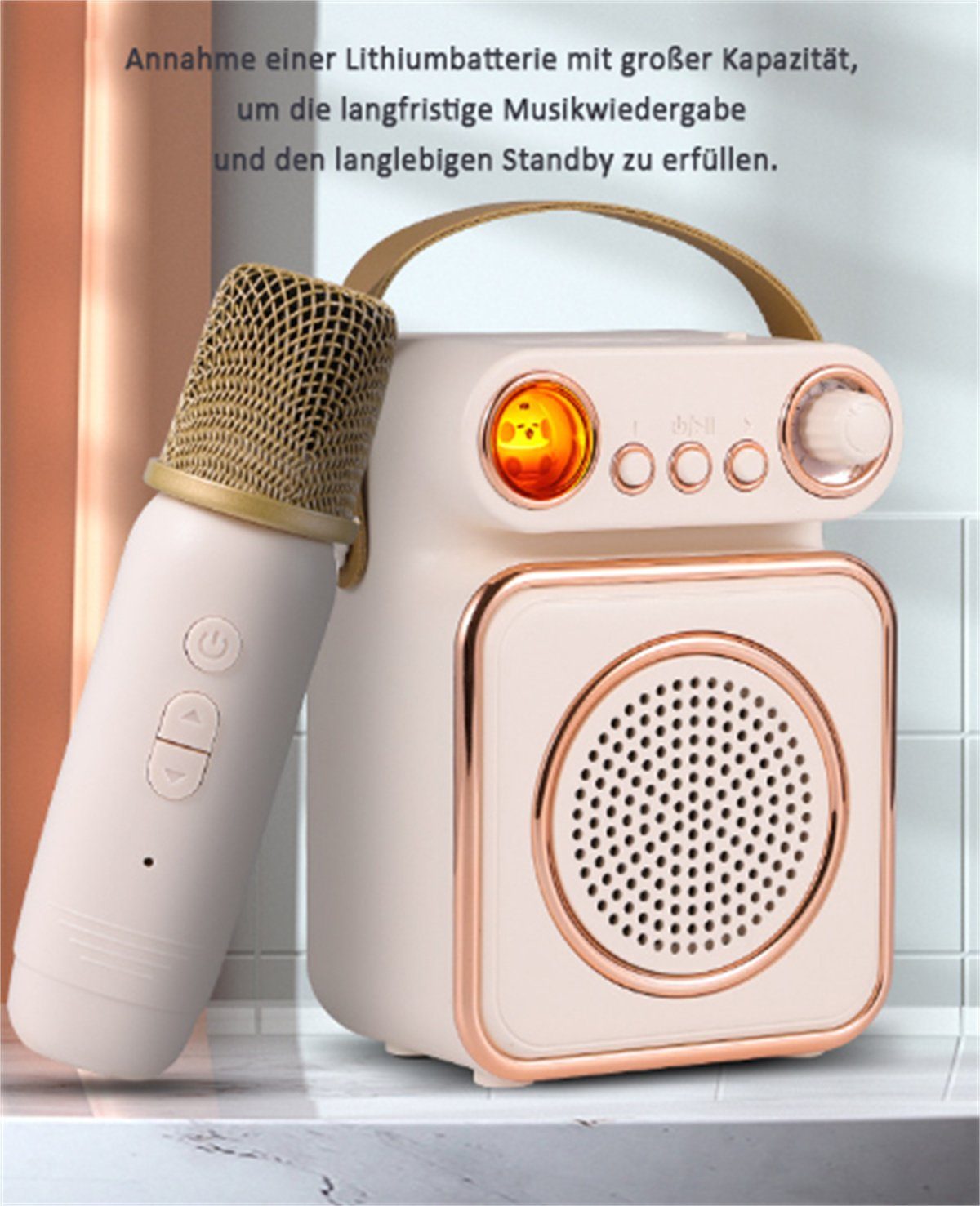 selected kabelloses und Mikrofon-Komplettgerät hellgrün Wireless carefully Lautsprecher Bluetooth-Audio- Tragbares
