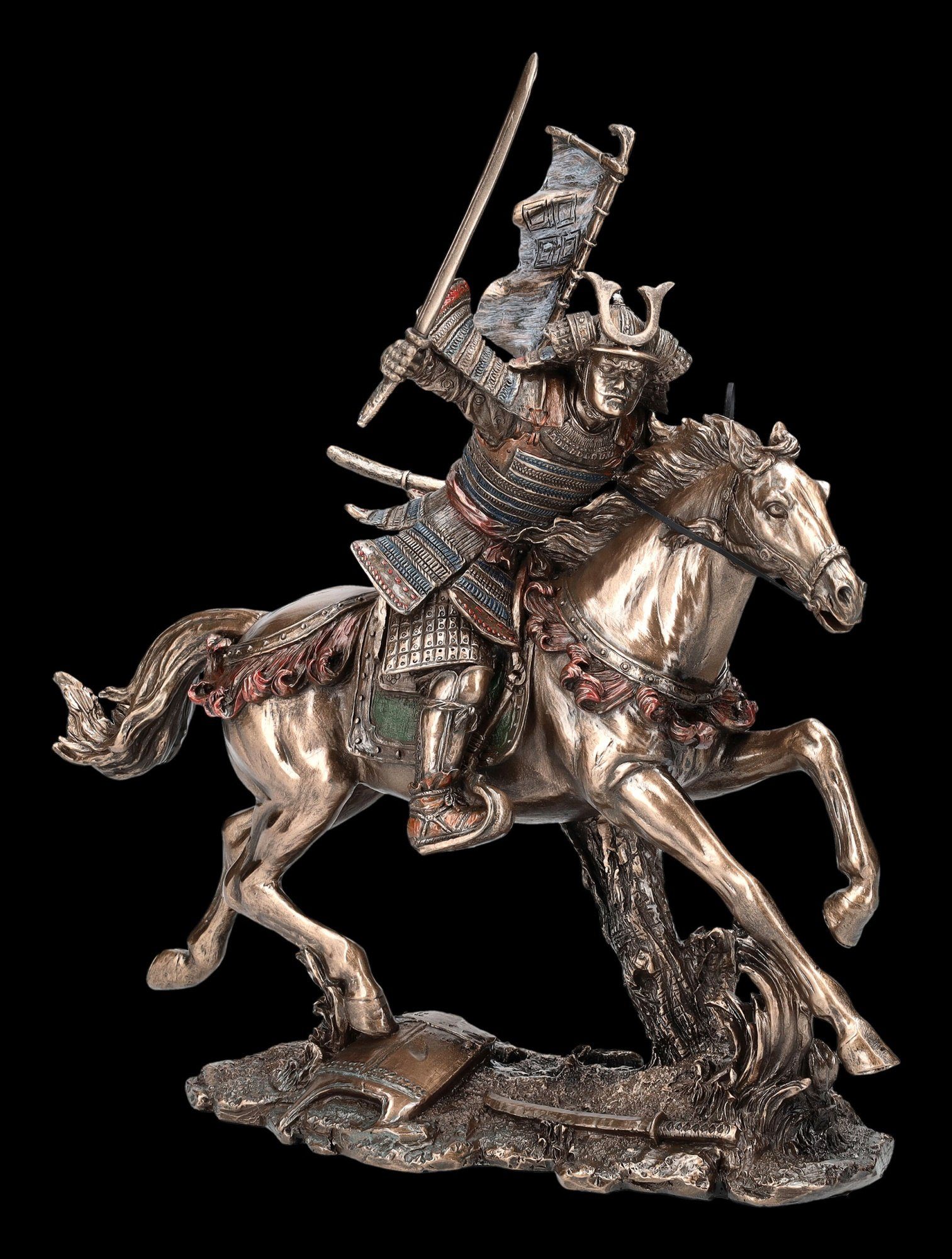 Schwert - Veronese GmbH Shop mit Dekofigur Figur Dekofigur Mythologie Reitender Samurai Krieger - - Figuren