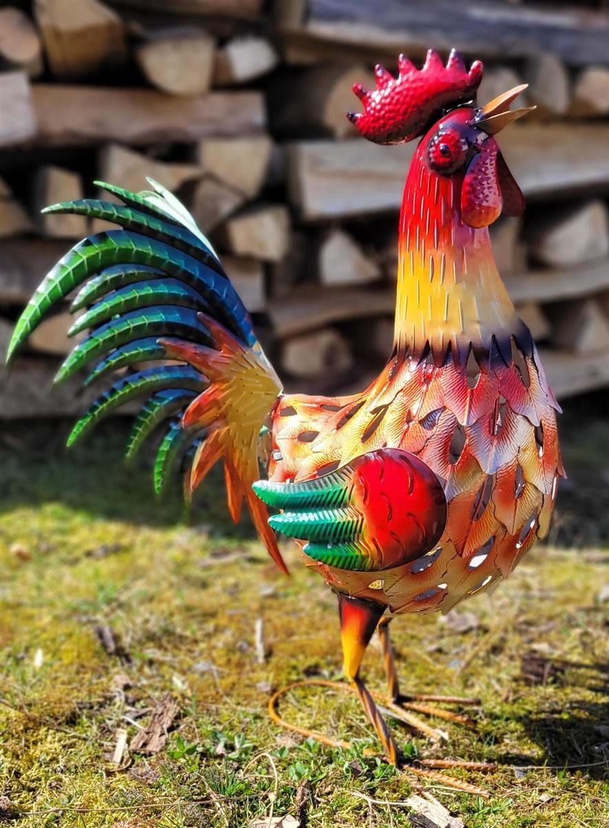 Geschenkestadl Tierfigur Hahn XXL Metallhahn 55cm Tierfigur Bauernhof Hof Garten Dekoration (1 St)