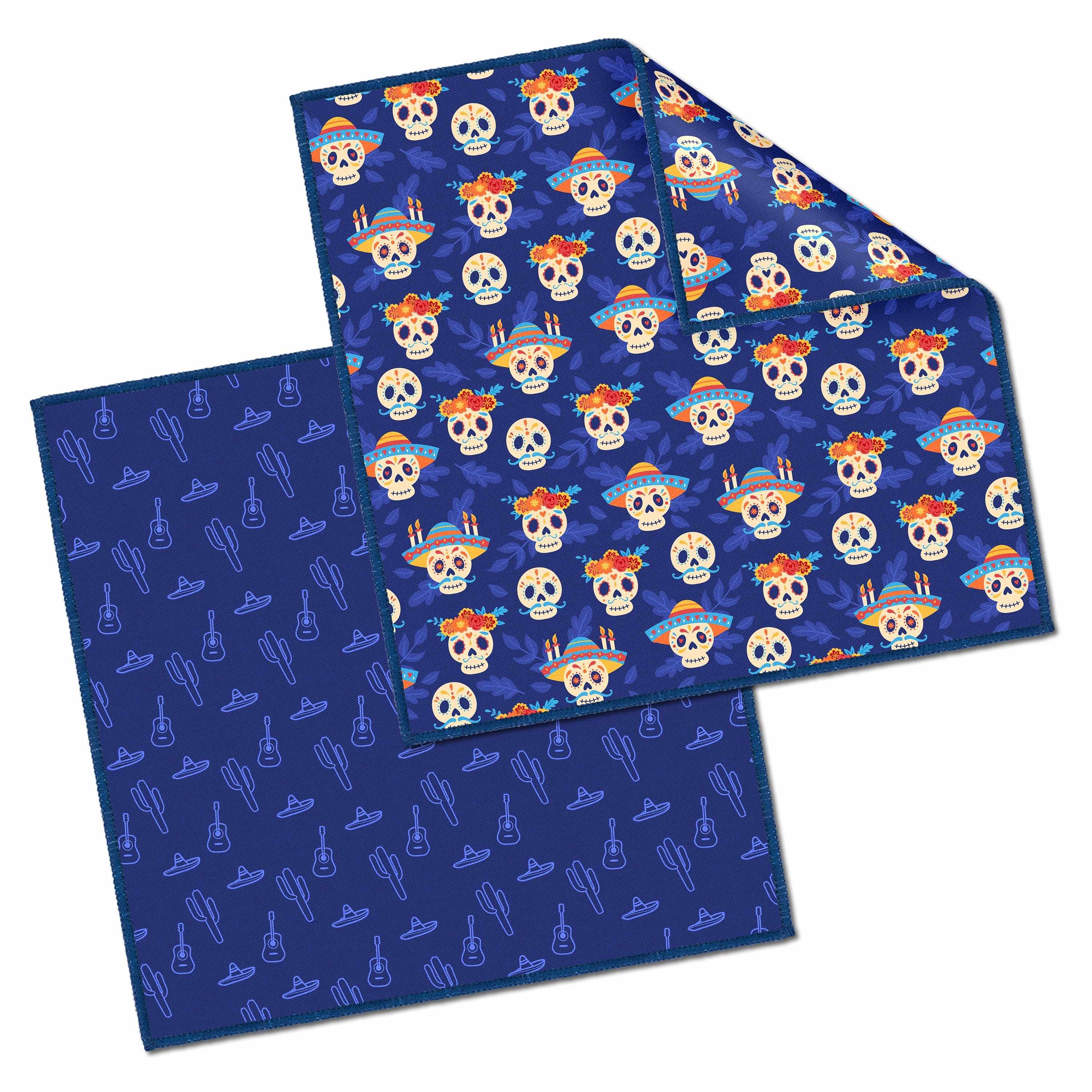 Edison & King Mikrofasertücher mit Motiv Mikrofasertuch (Microfaser, 20x20 cm, 2er Pack, vernähte Ränder)