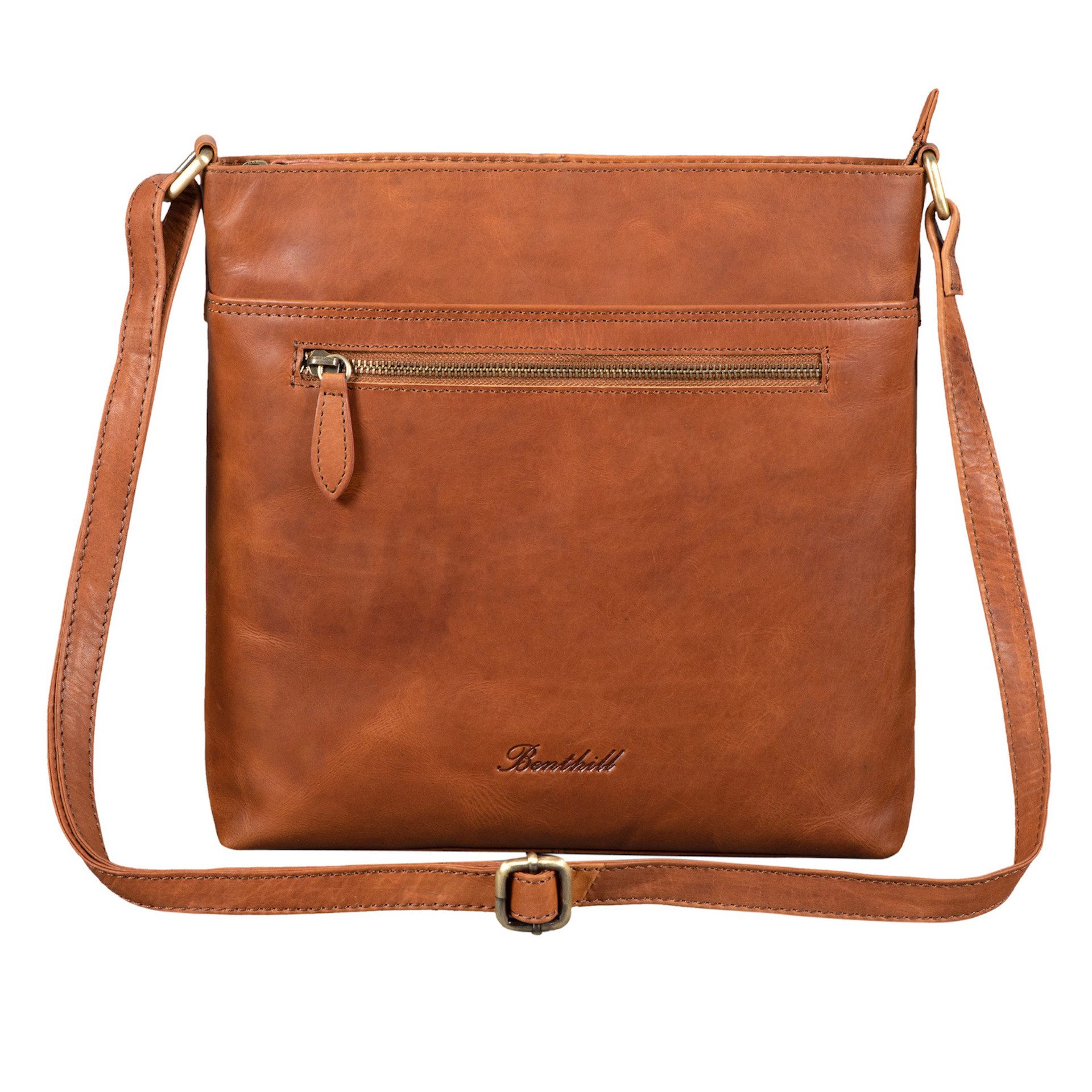 Benthill Umhängetasche Damen Echt Leder Umhängetasche Handtasche Schultertasche Shopper, Schultergurt / Umhängegurt Reißverschlussfach