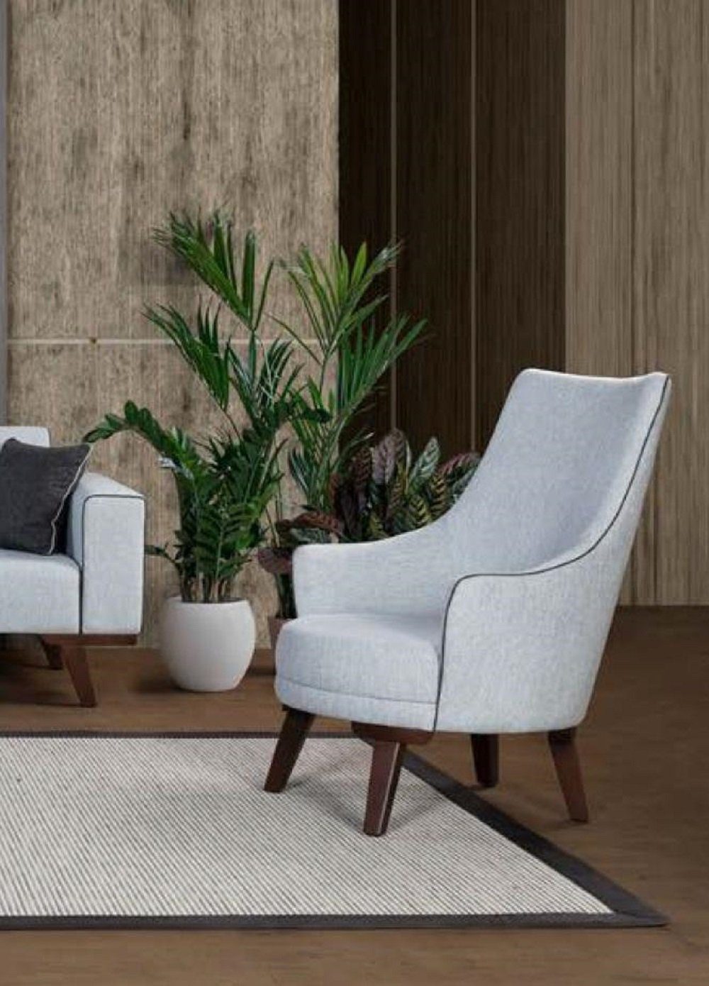JVmoebel Sessel Einsitzer Sessel Sitz Modern Design Wohnzimmer Polster Stil  Grau Neu