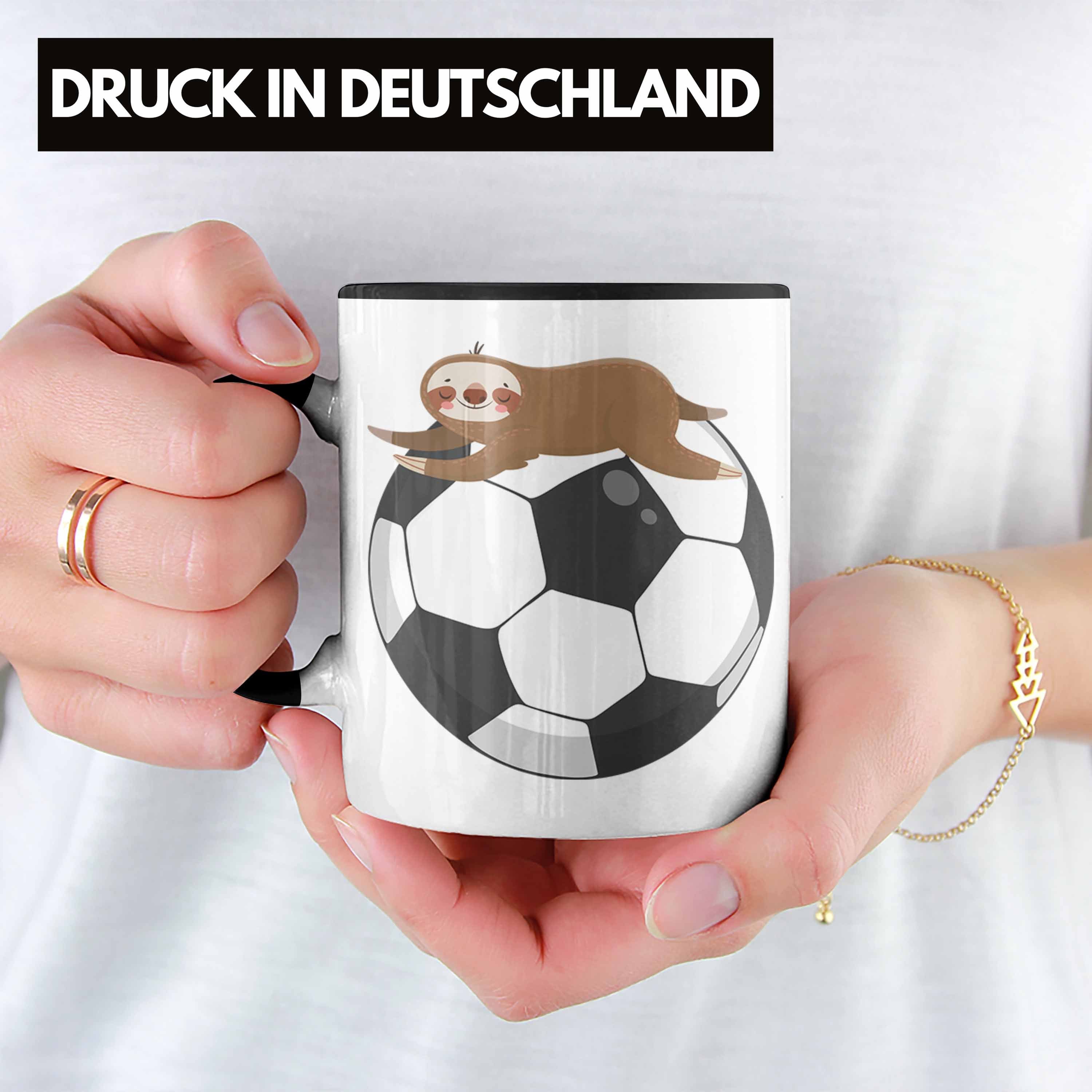 Faultier Fußballer Tasse Tasse Fussball Grafik Trendation Schwarz Trendation - Lustige Geschenkidee Jungs Geschenk