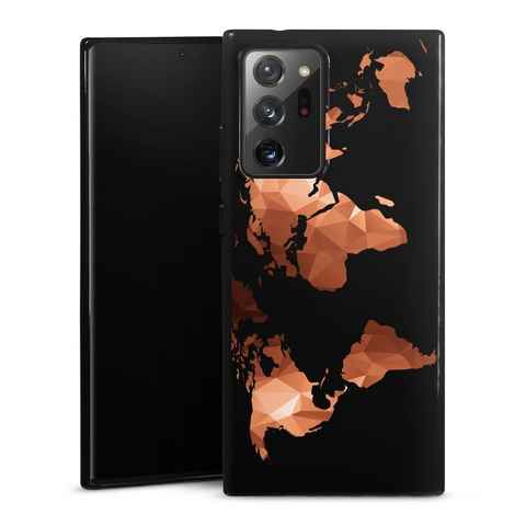 DeinDesign Handyhülle Weltkarte Landkarte Bronze Worldmap Triangle ohne Hintergrund, Samsung Galaxy Note 20 Ultra 5G Silikon Hülle Bumper Case