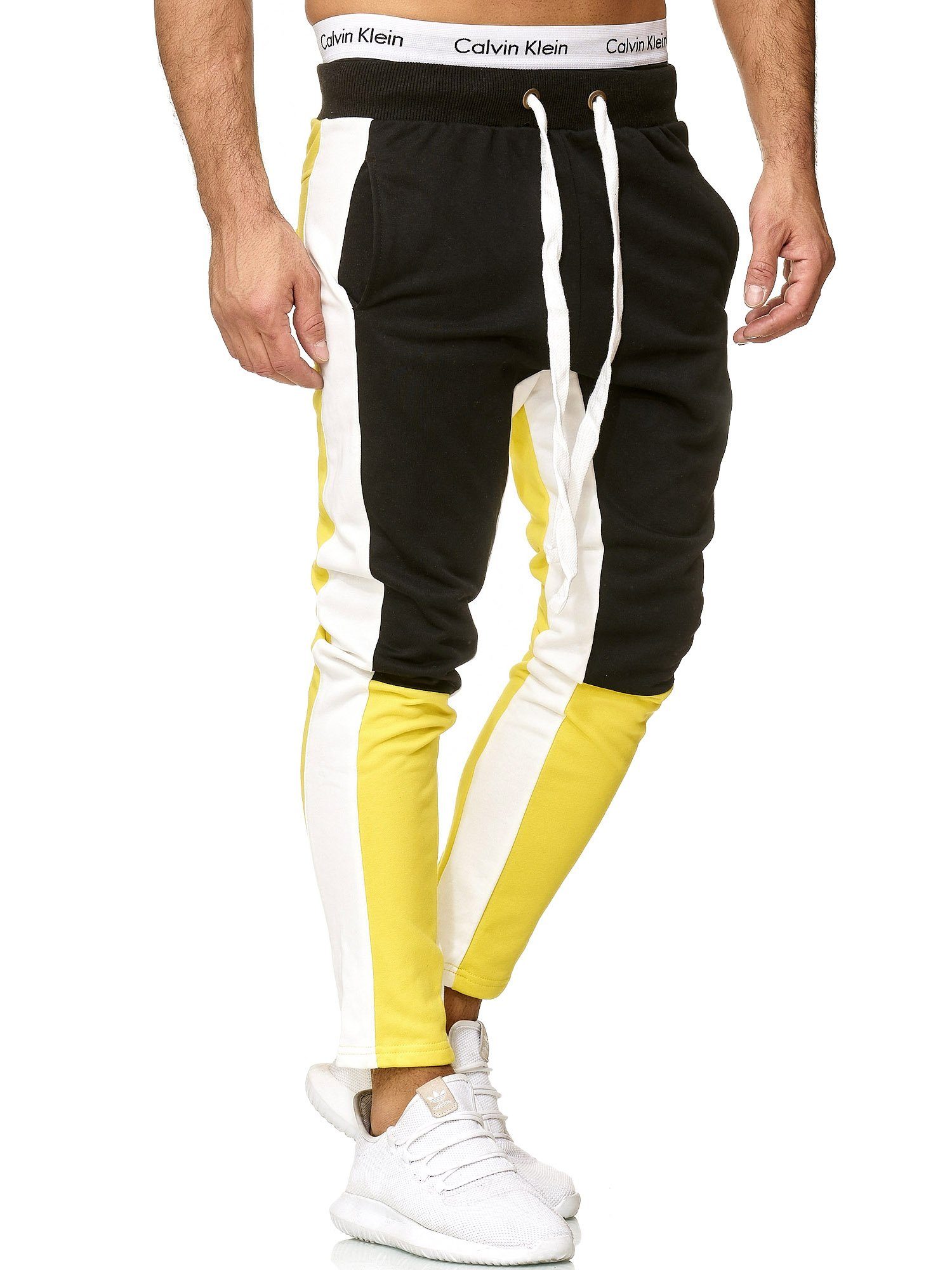 OneRedox Jogginghose A10 (Sporthose Trainingshose Sweatpants, Freizeit Fitness 1-tlg) Gelb Casual
