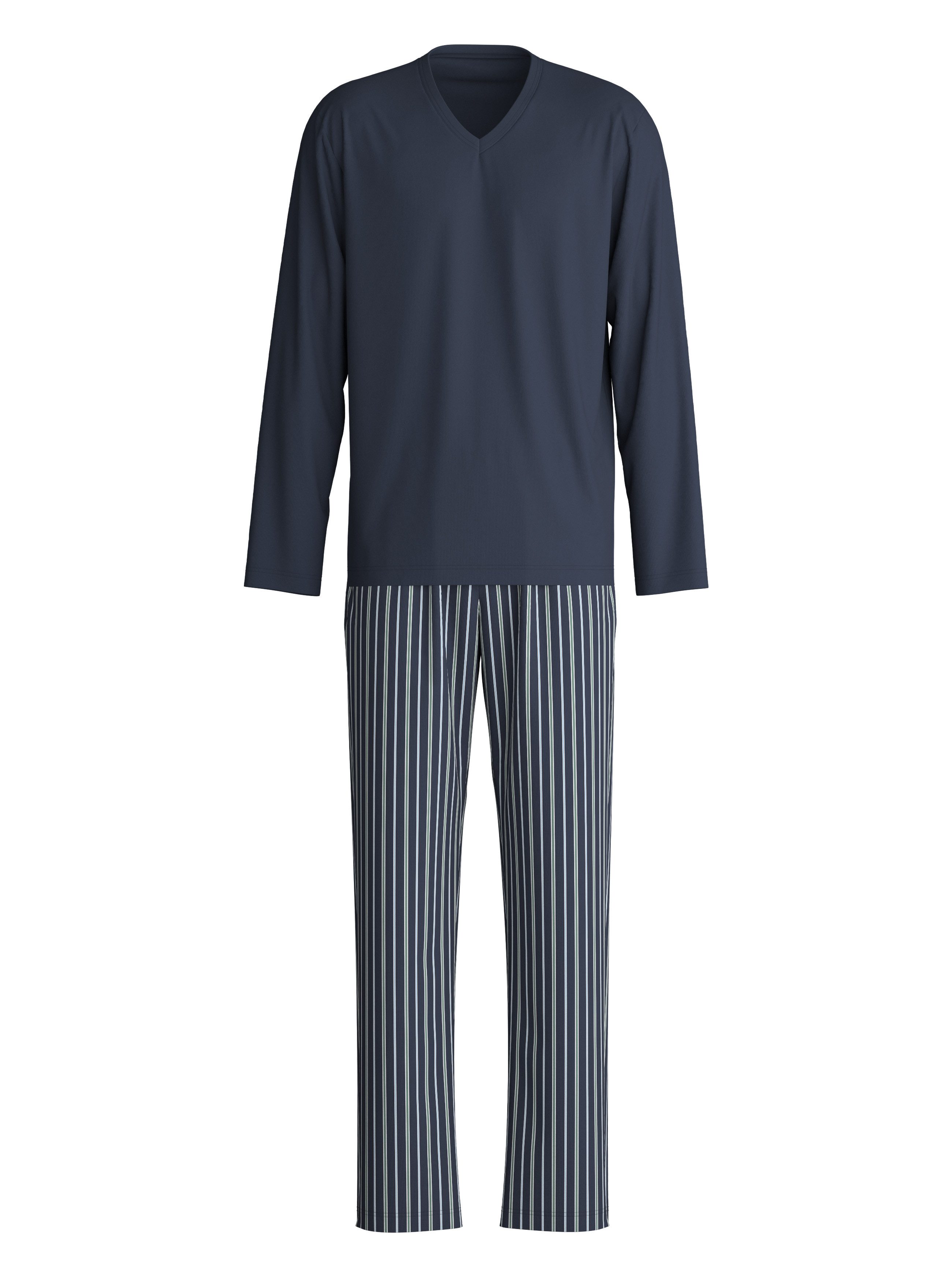 CALIDA Schlafanzug Cotton Special (2 tlg) Langarm, V-Ausschnitt, Comfort Fi günstig online kaufen